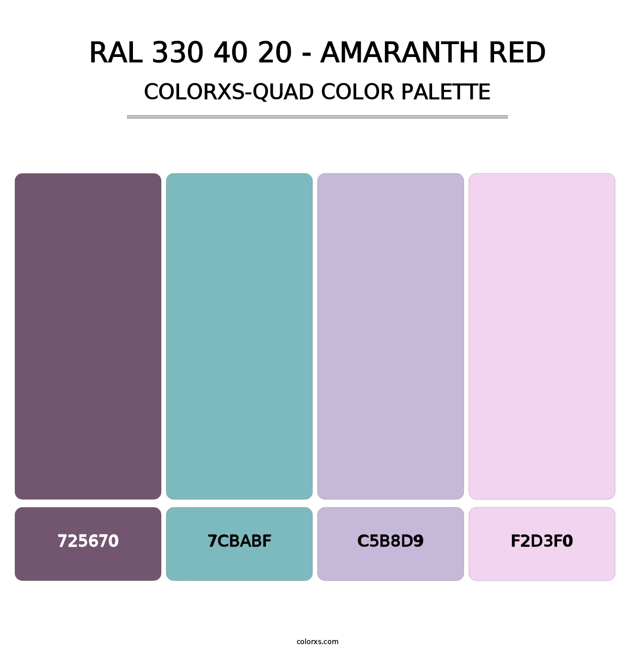 RAL 330 40 20 - Amaranth Red - Colorxs Quad Palette