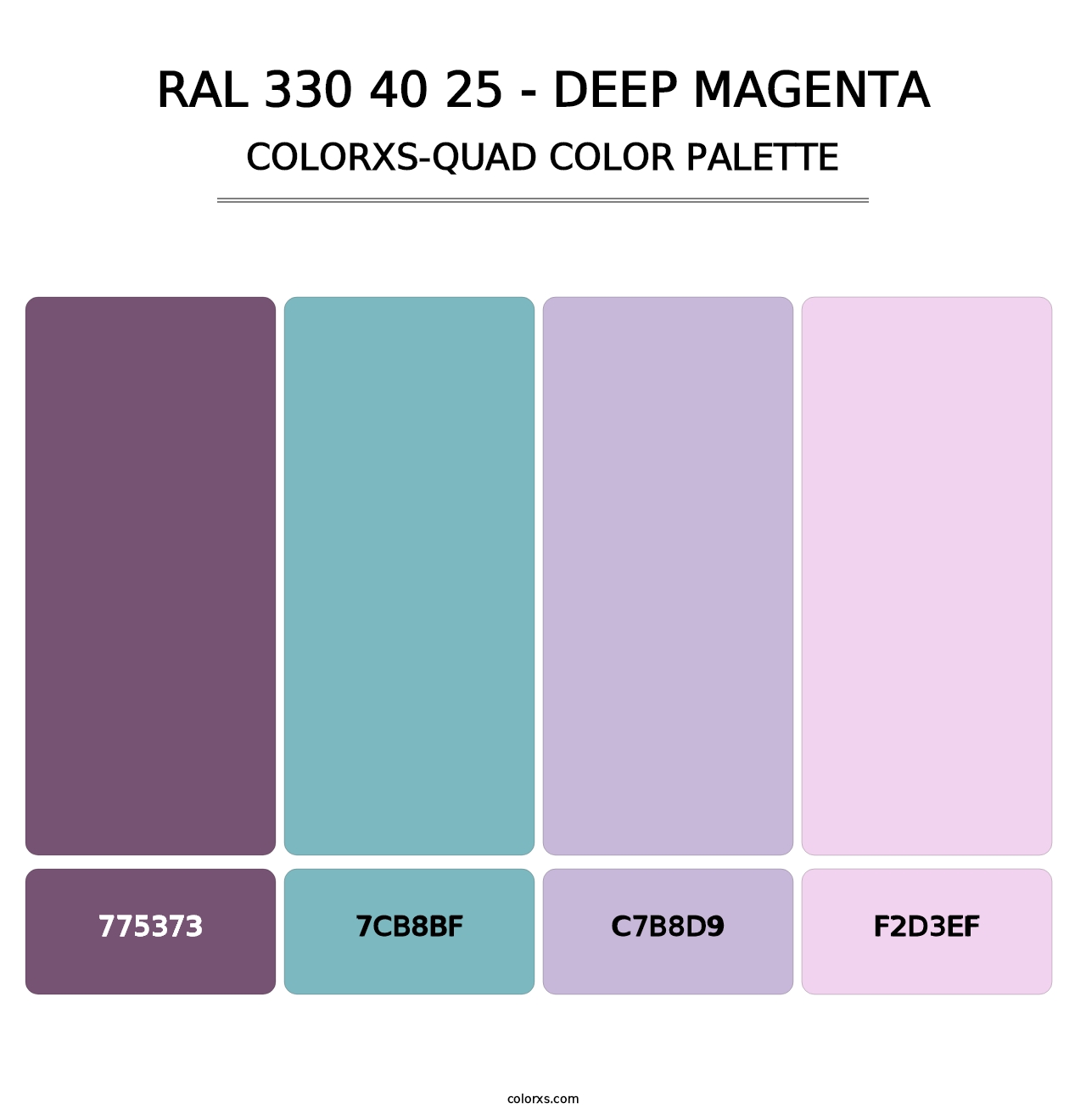 RAL 330 40 25 - Deep Magenta - Colorxs Quad Palette