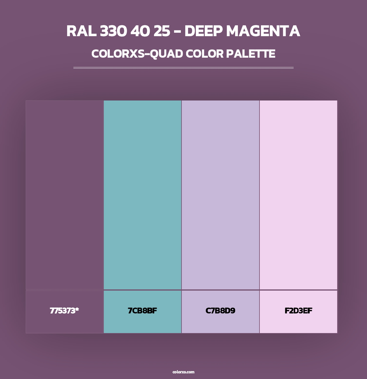 RAL 330 40 25 - Deep Magenta - Colorxs Quad Palette