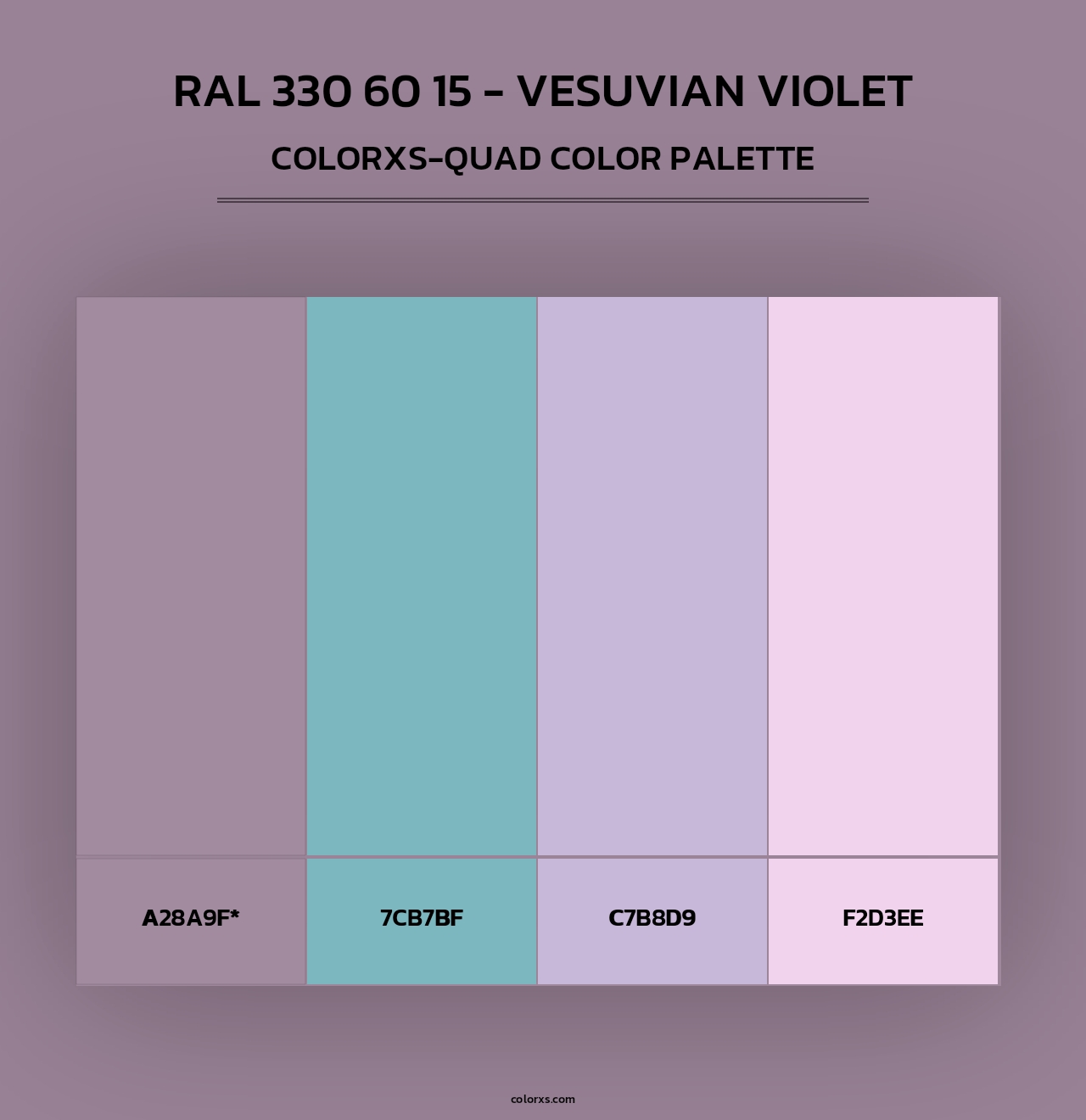 RAL 330 60 15 - Vesuvian Violet - Colorxs Quad Palette