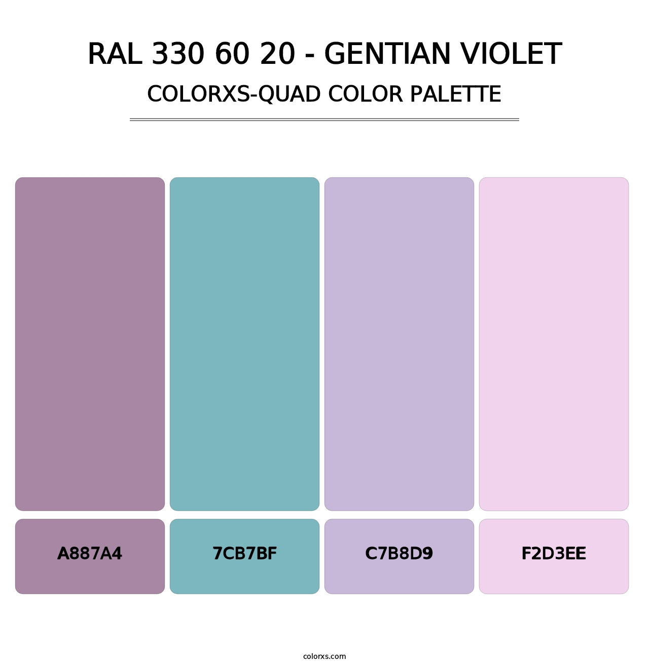 RAL 330 60 20 - Gentian Violet - Colorxs Quad Palette