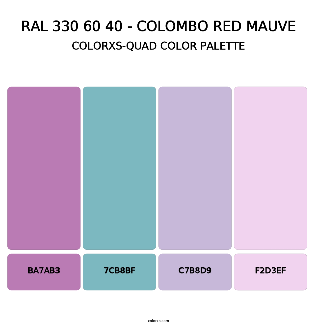 RAL 330 60 40 - Colombo Red Mauve - Colorxs Quad Palette