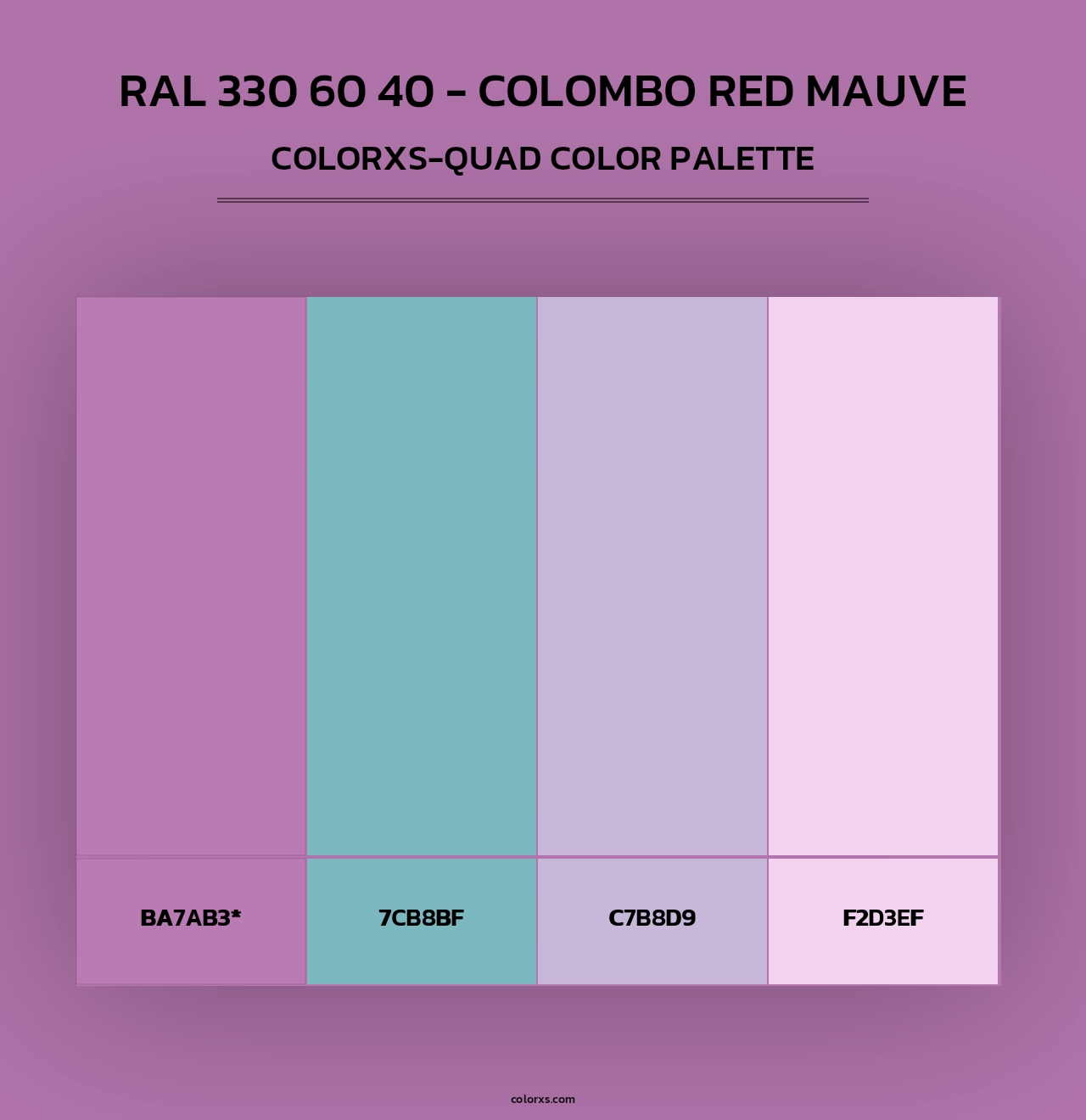 RAL 330 60 40 - Colombo Red Mauve - Colorxs Quad Palette