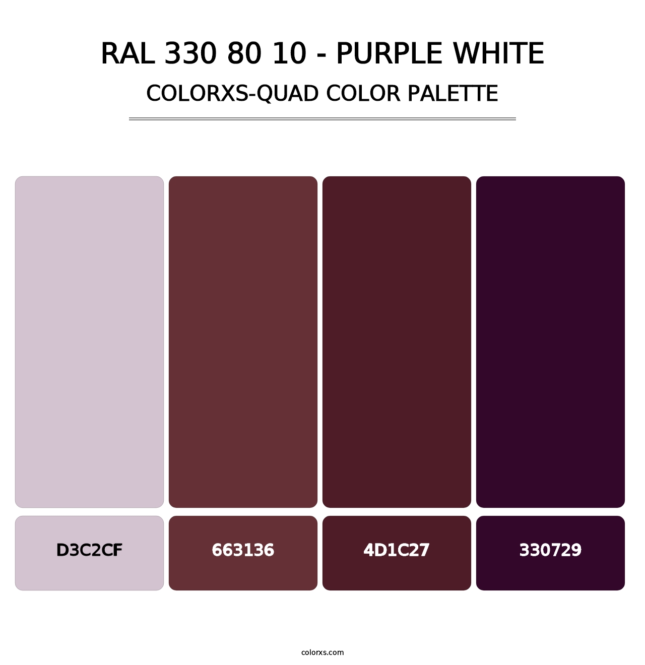 RAL 330 80 10 - Purple White - Colorxs Quad Palette