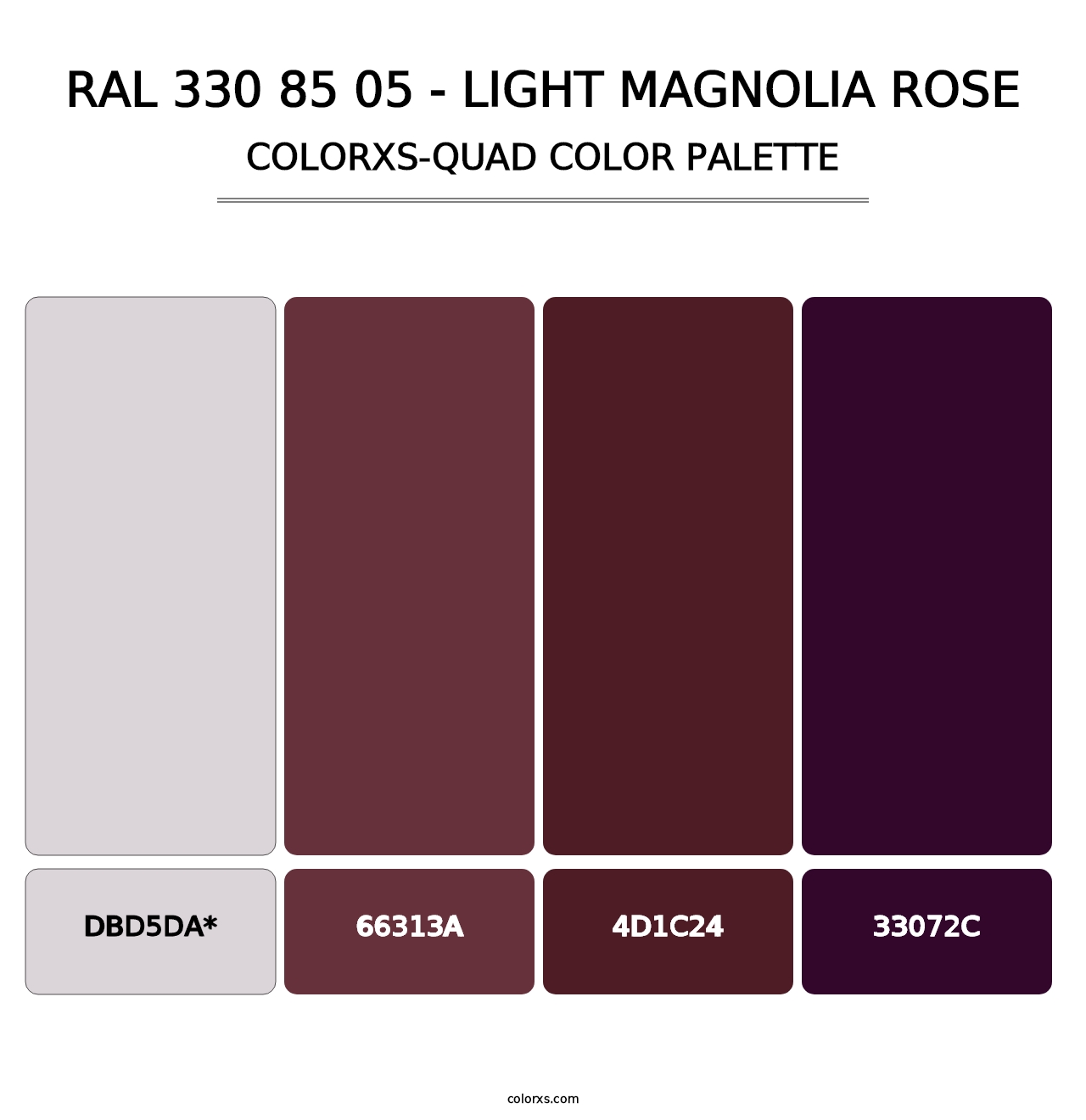 RAL 330 85 05 - Light Magnolia Rose - Colorxs Quad Palette