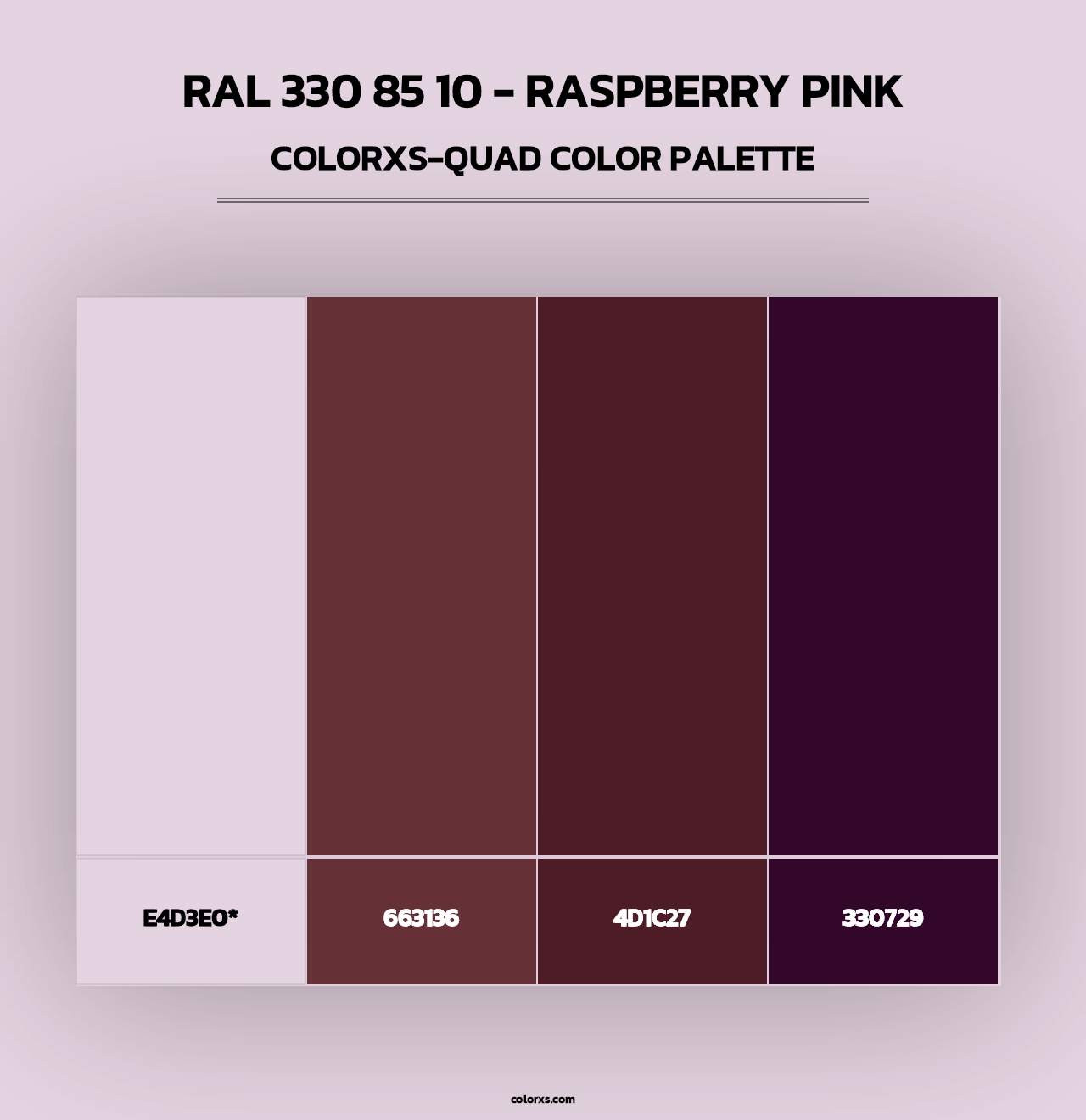 RAL 330 85 10 - Raspberry Pink - Colorxs Quad Palette