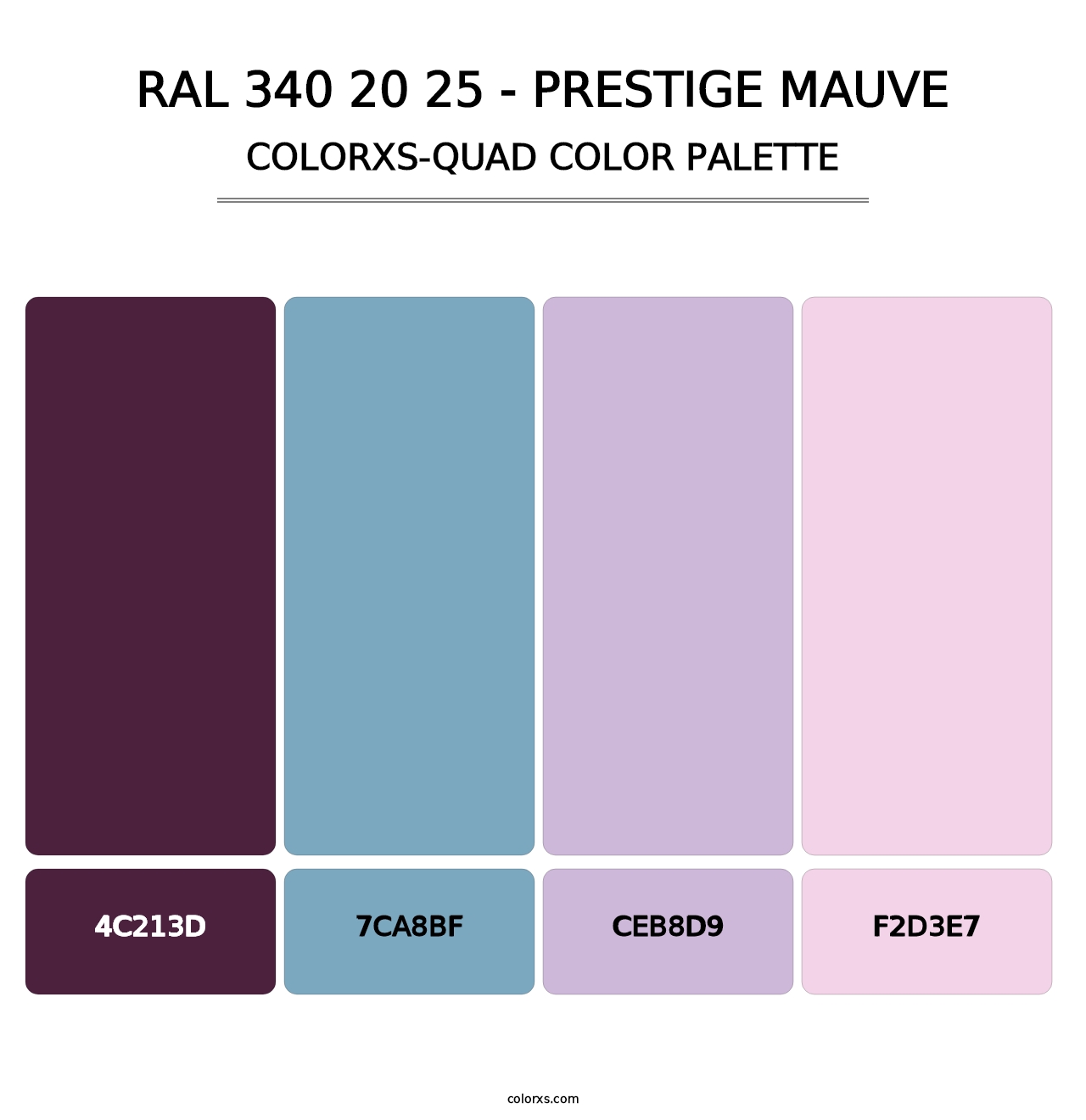 RAL 340 20 25 - Prestige Mauve - Colorxs Quad Palette