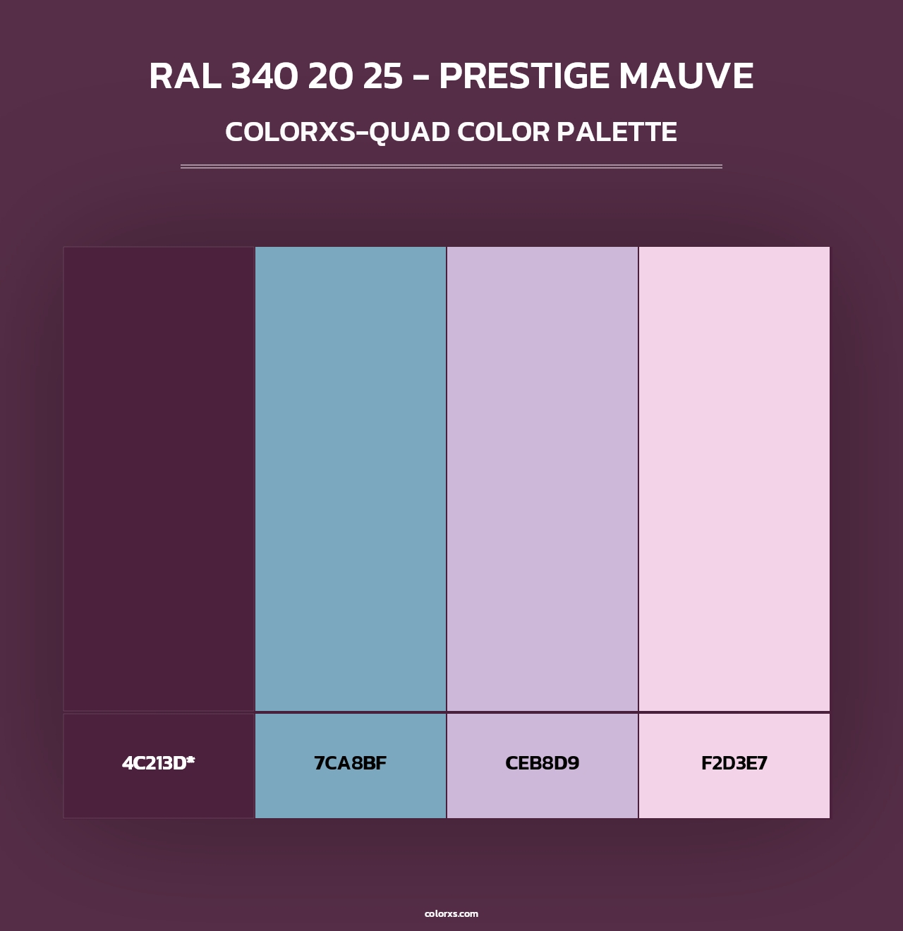RAL 340 20 25 - Prestige Mauve - Colorxs Quad Palette