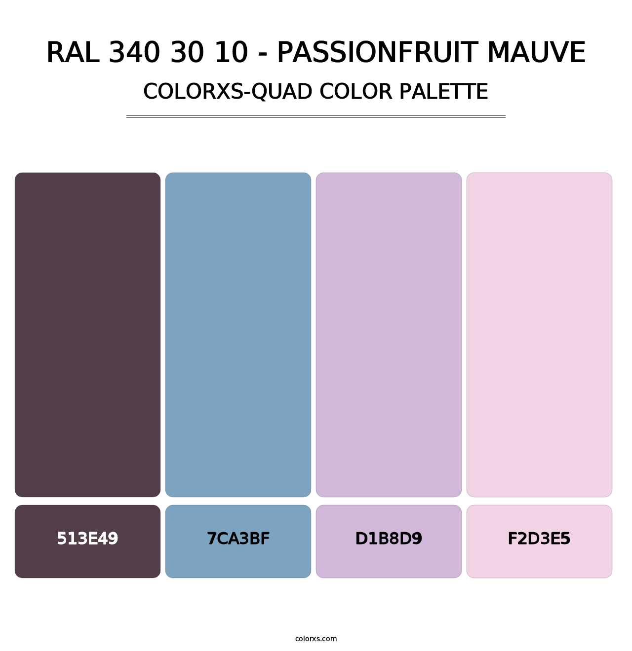 RAL 340 30 10 - Passionfruit Mauve - Colorxs Quad Palette