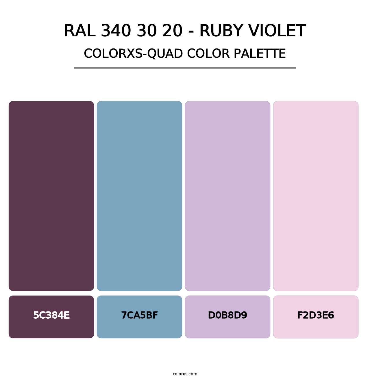 RAL 340 30 20 - Ruby Violet - Colorxs Quad Palette