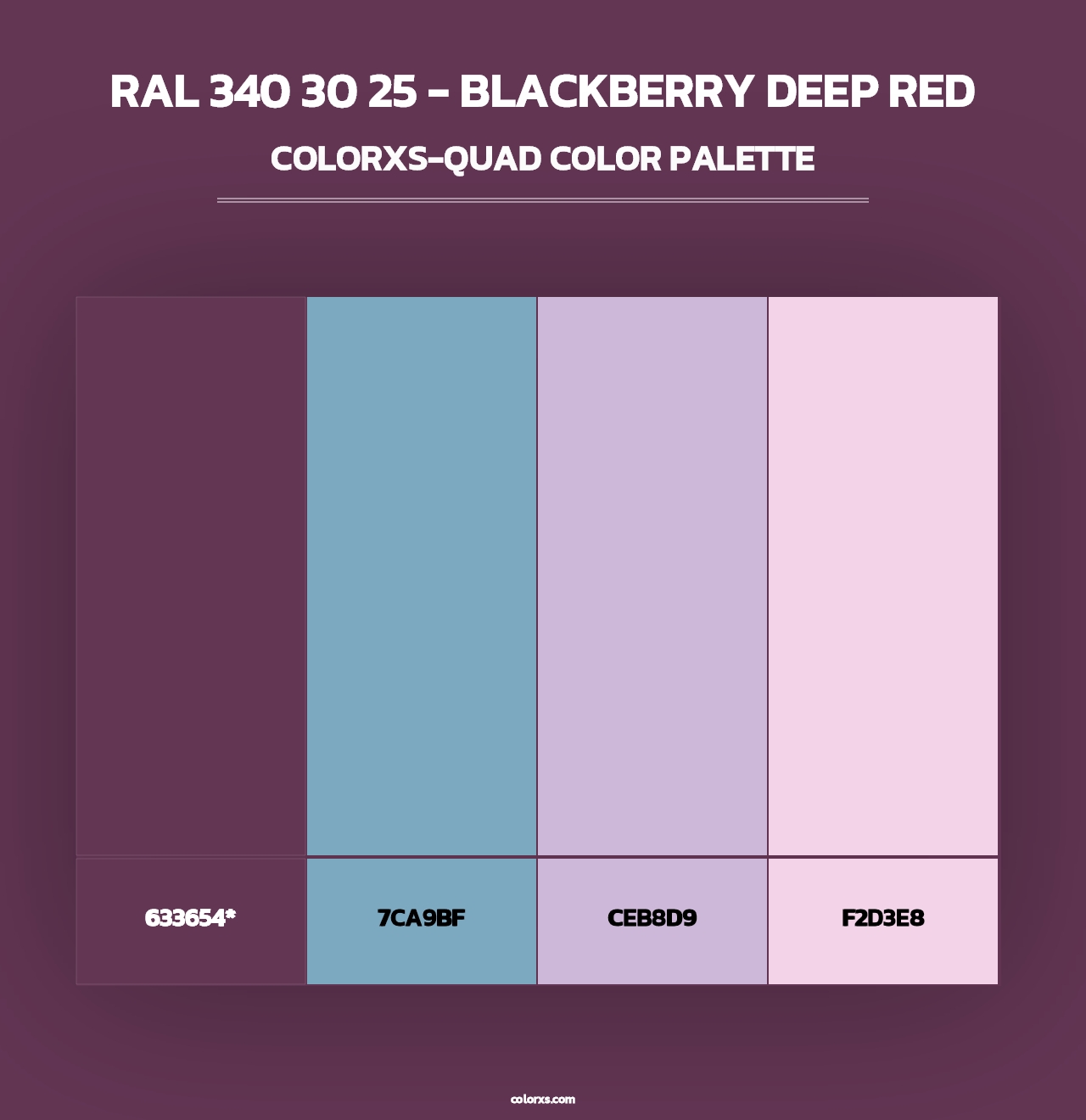 RAL 340 30 25 - Blackberry Deep Red - Colorxs Quad Palette