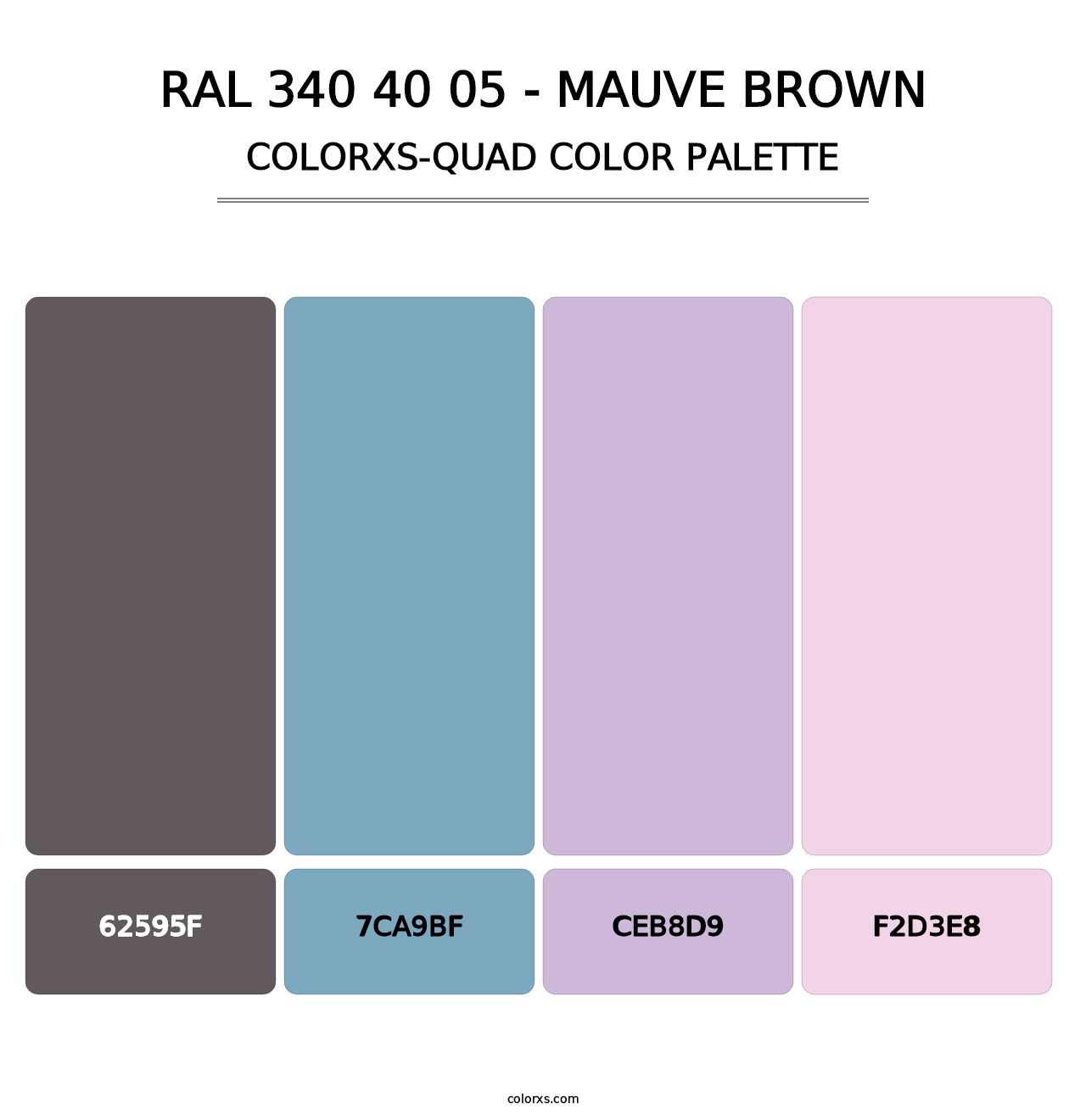RAL 340 40 05 - Mauve Brown - Colorxs Quad Palette
