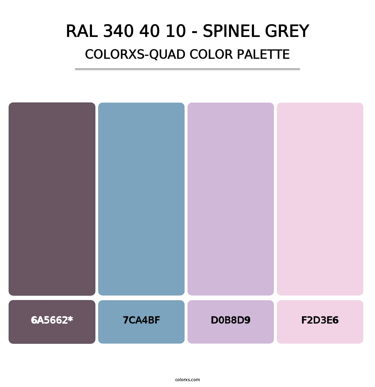 RAL 340 40 10 - Spinel Grey - Colorxs Quad Palette