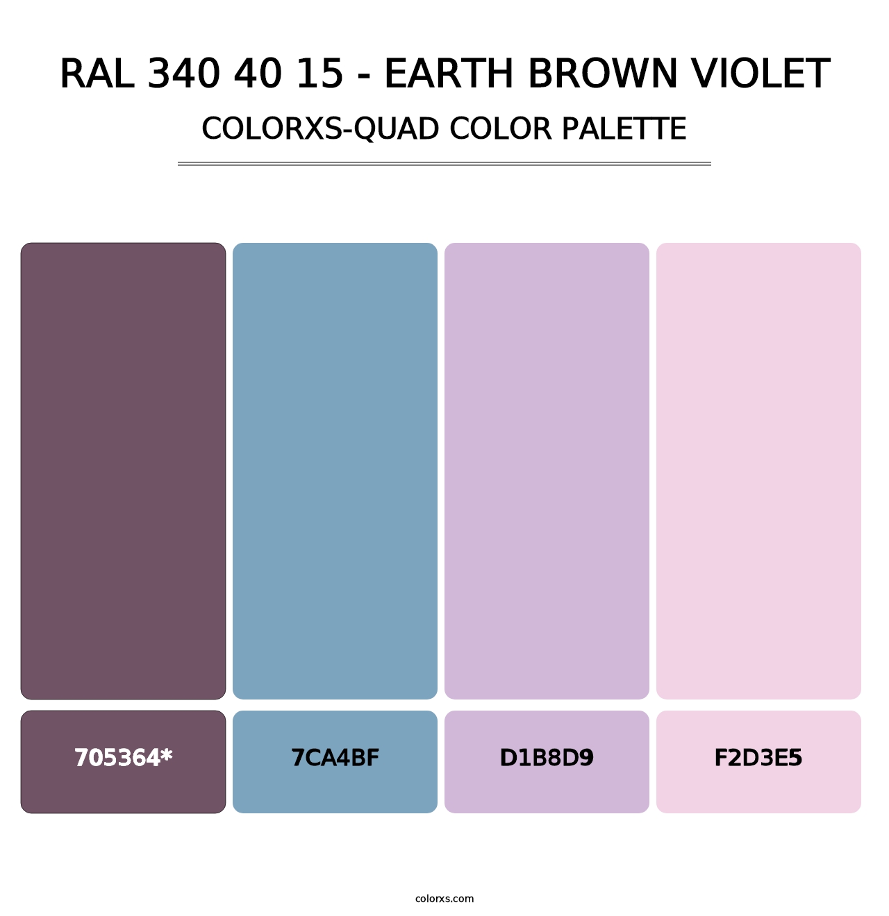 RAL 340 40 15 - Earth Brown Violet - Colorxs Quad Palette