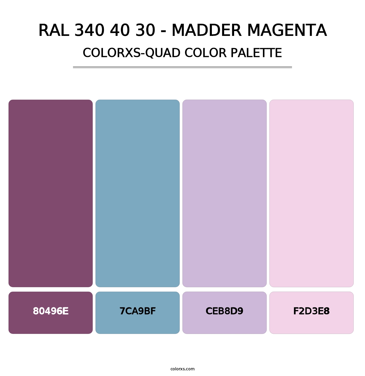 RAL 340 40 30 - Madder Magenta - Colorxs Quad Palette