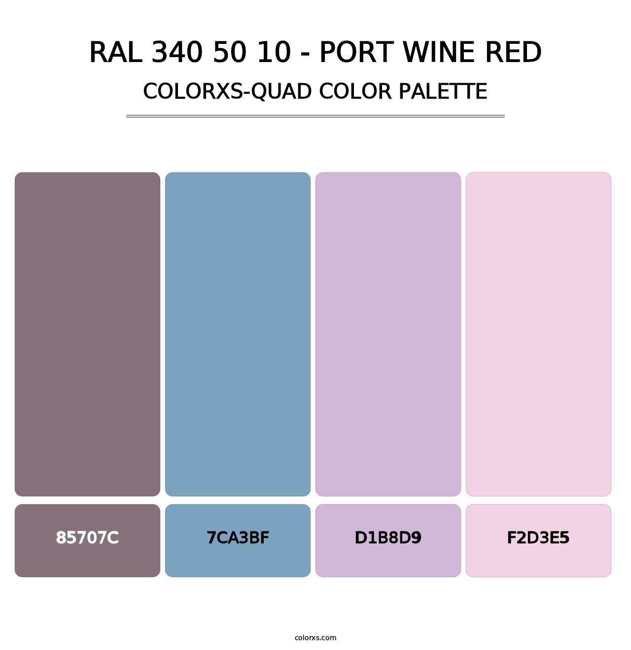 RAL 340 50 10 - Port Wine Red - Colorxs Quad Palette