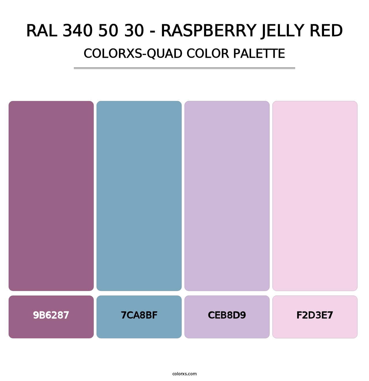 RAL 340 50 30 - Raspberry Jelly Red - Colorxs Quad Palette