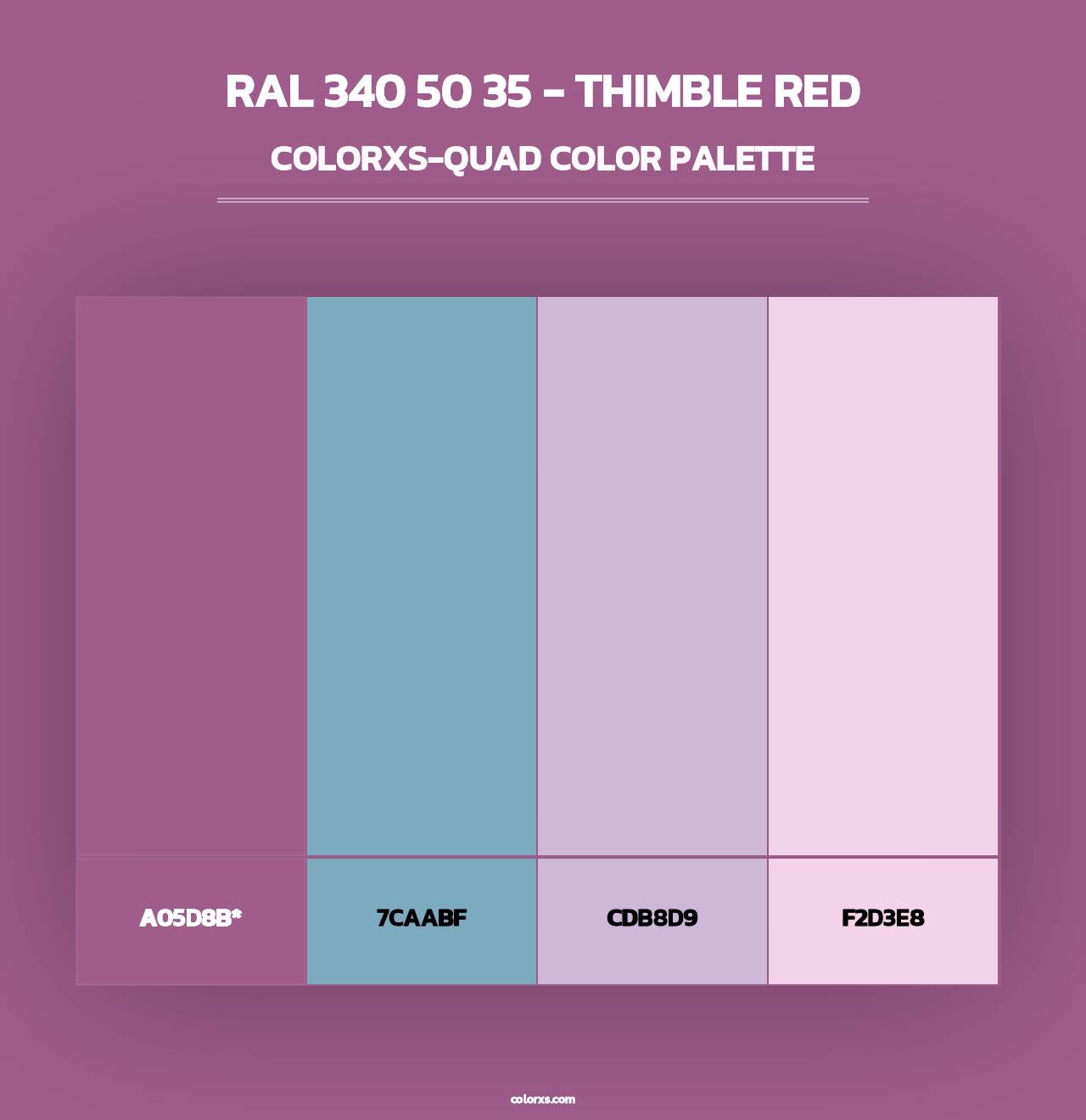 RAL 340 50 35 - Thimble Red - Colorxs Quad Palette