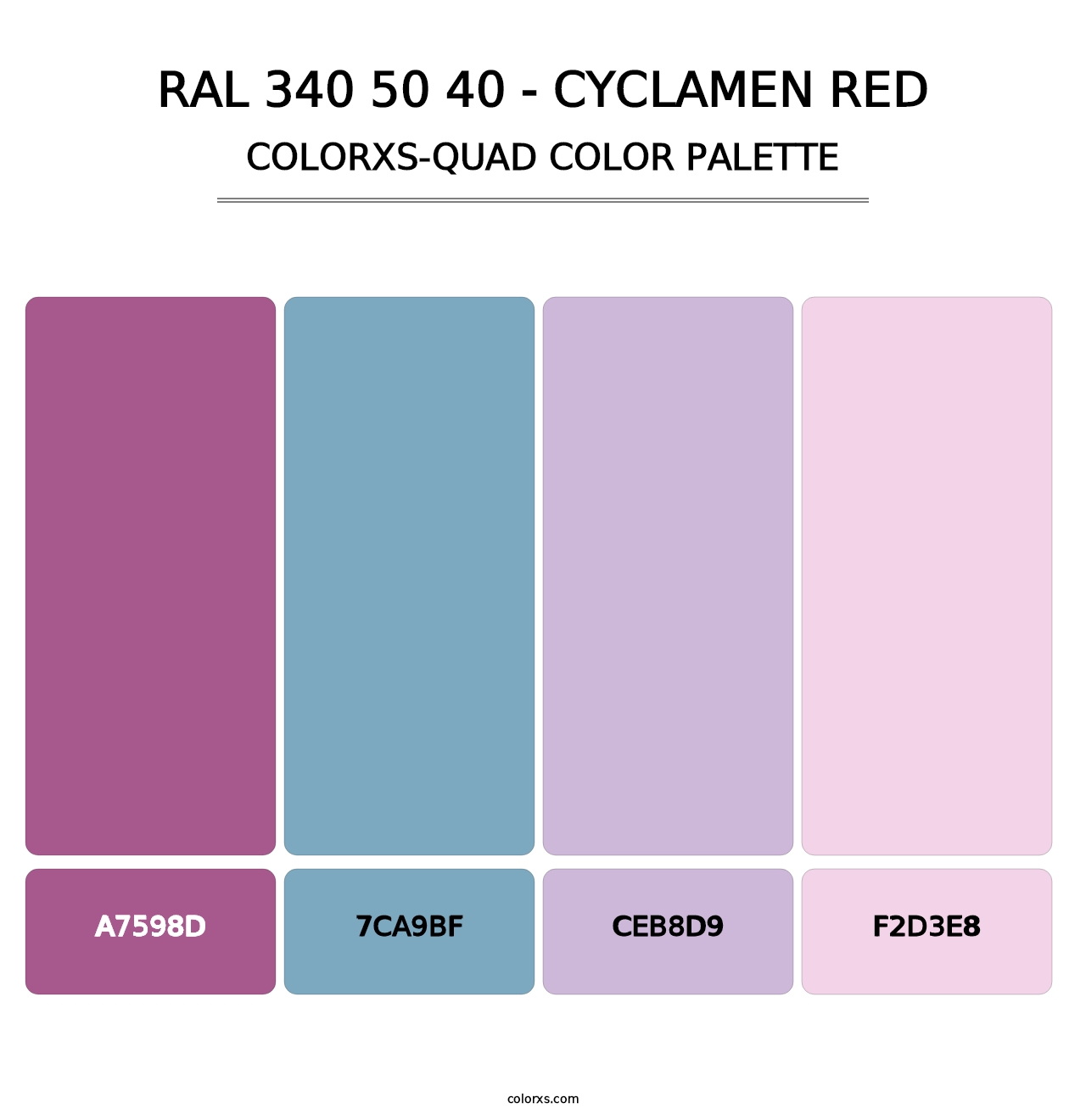 RAL 340 50 40 - Cyclamen Red - Colorxs Quad Palette