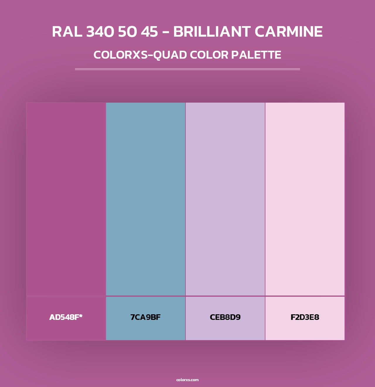 RAL 340 50 45 - Brilliant Carmine - Colorxs Quad Palette