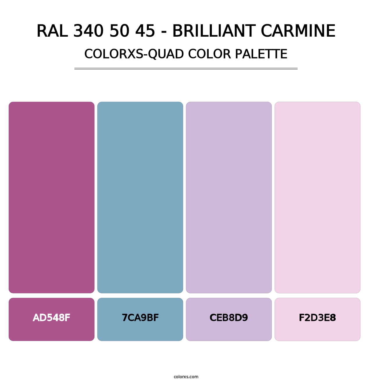 RAL 340 50 45 - Brilliant Carmine - Colorxs Quad Palette