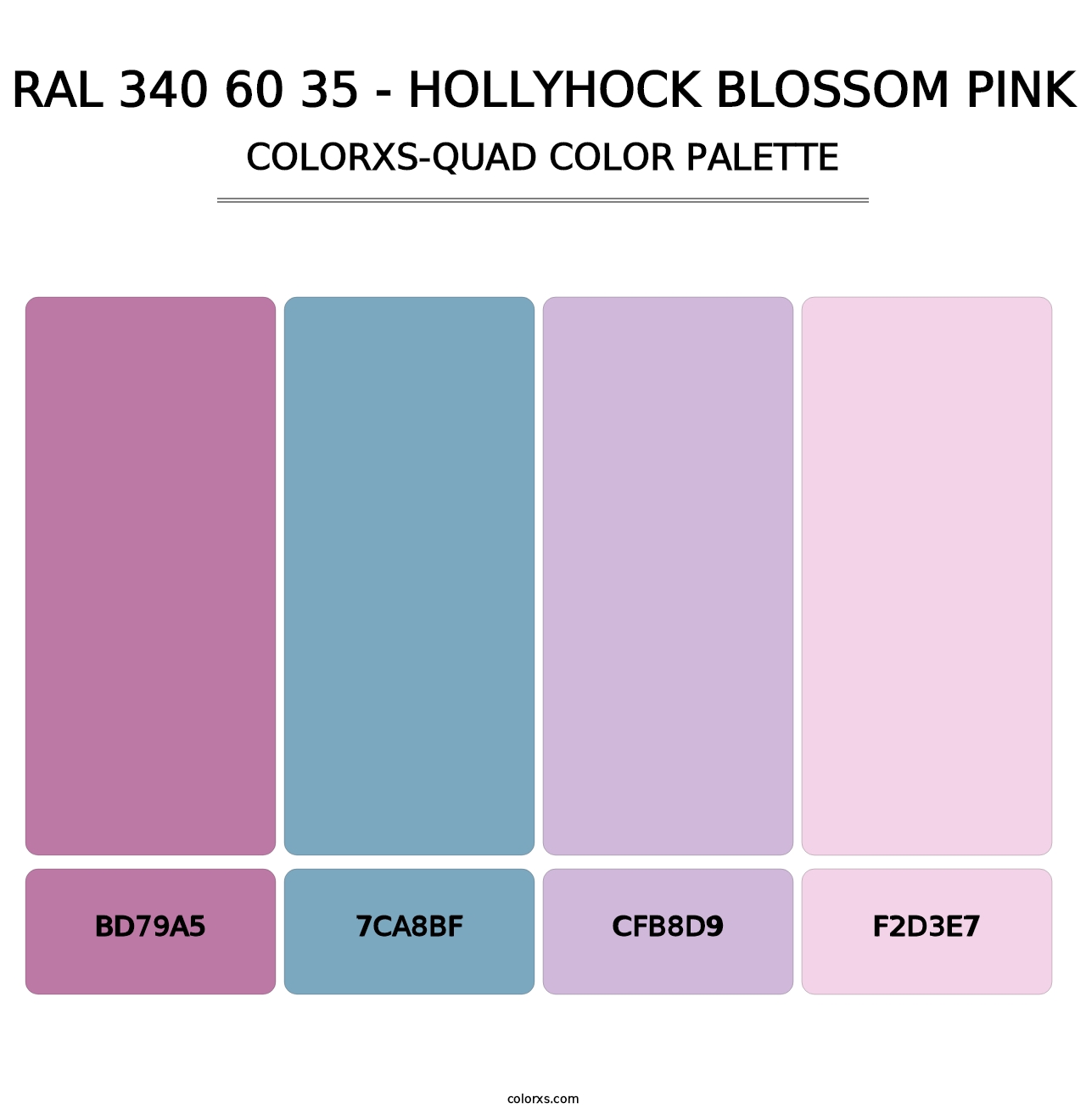 RAL 340 60 35 - Hollyhock Blossom Pink - Colorxs Quad Palette