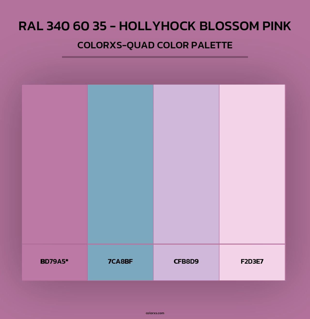RAL 340 60 35 - Hollyhock Blossom Pink - Colorxs Quad Palette