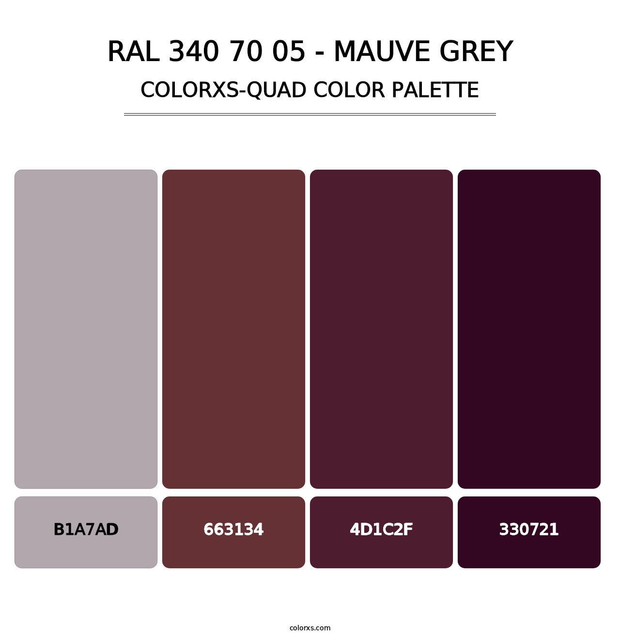 RAL 340 70 05 - Mauve Grey - Colorxs Quad Palette