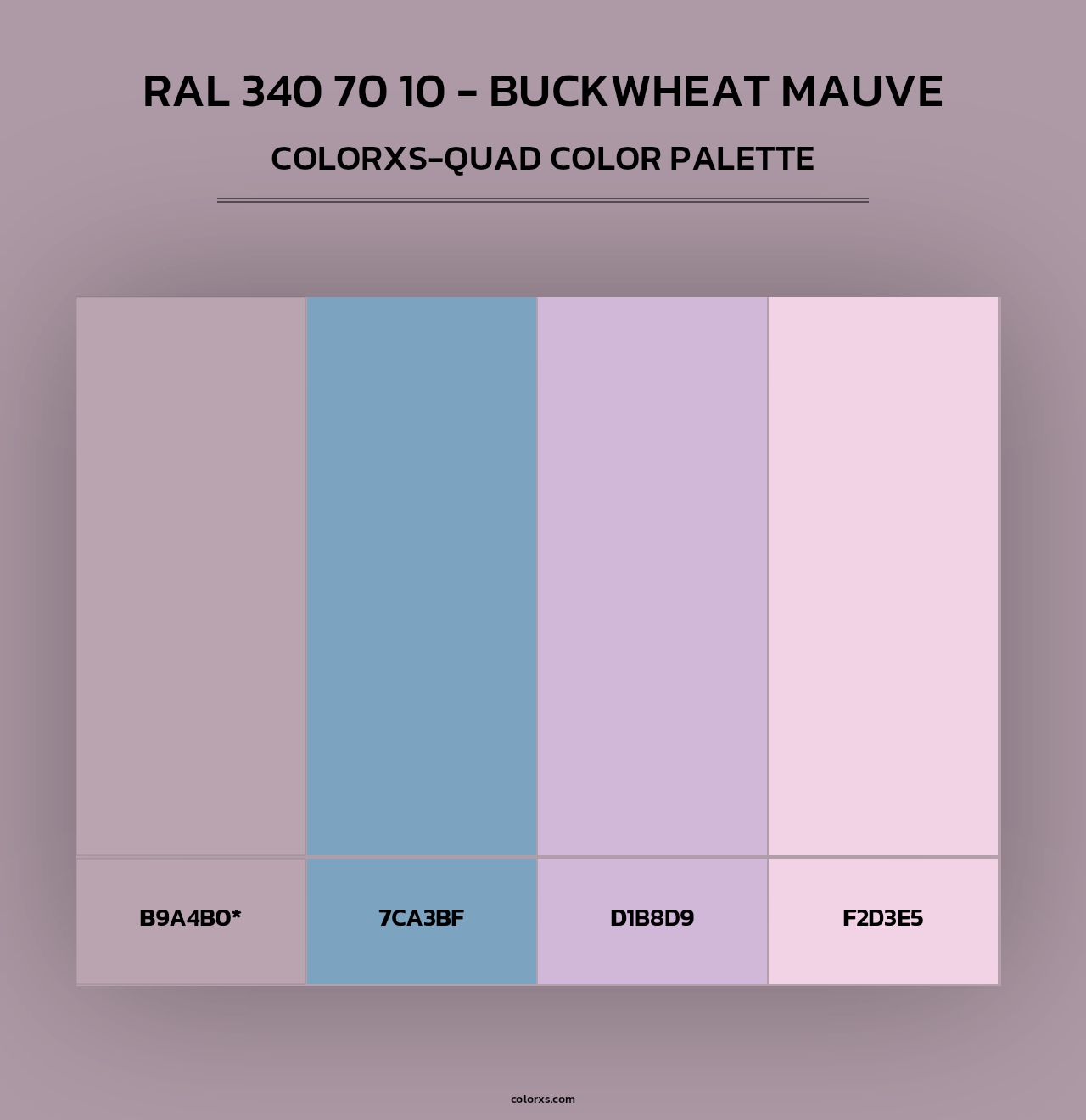 RAL 340 70 10 - Buckwheat Mauve - Colorxs Quad Palette