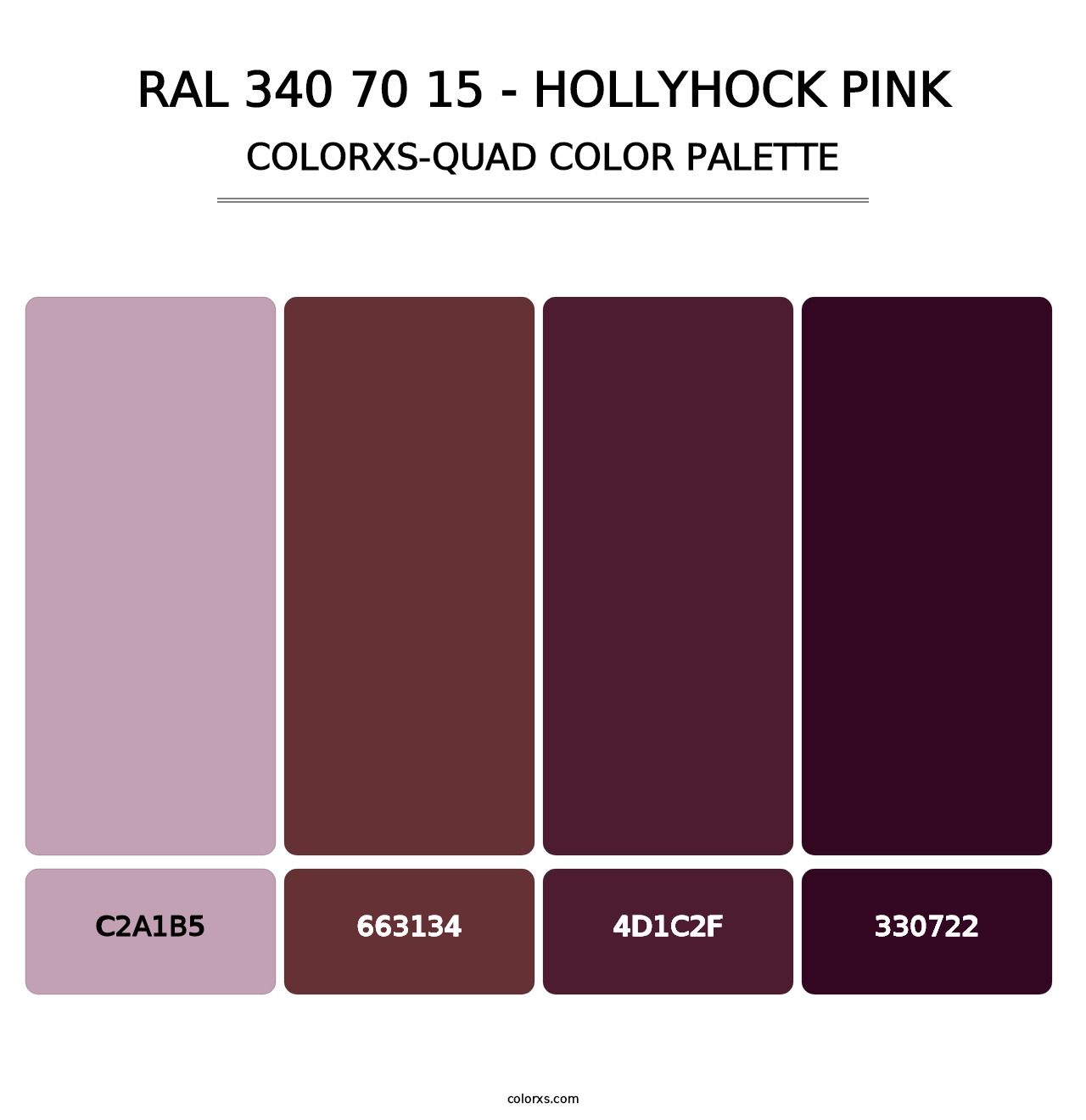 RAL 340 70 15 - Hollyhock Pink - Colorxs Quad Palette