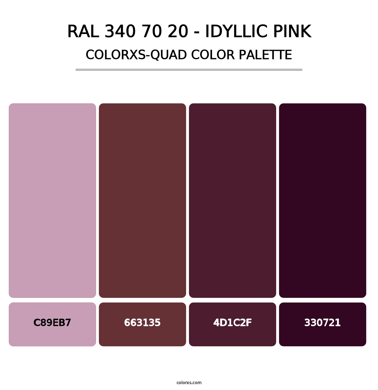 RAL 340 70 20 - Idyllic Pink - Colorxs Quad Palette