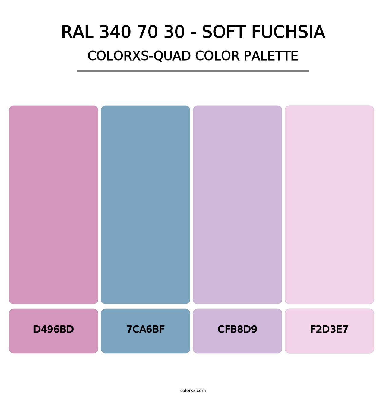 RAL 340 70 30 - Soft Fuchsia - Colorxs Quad Palette