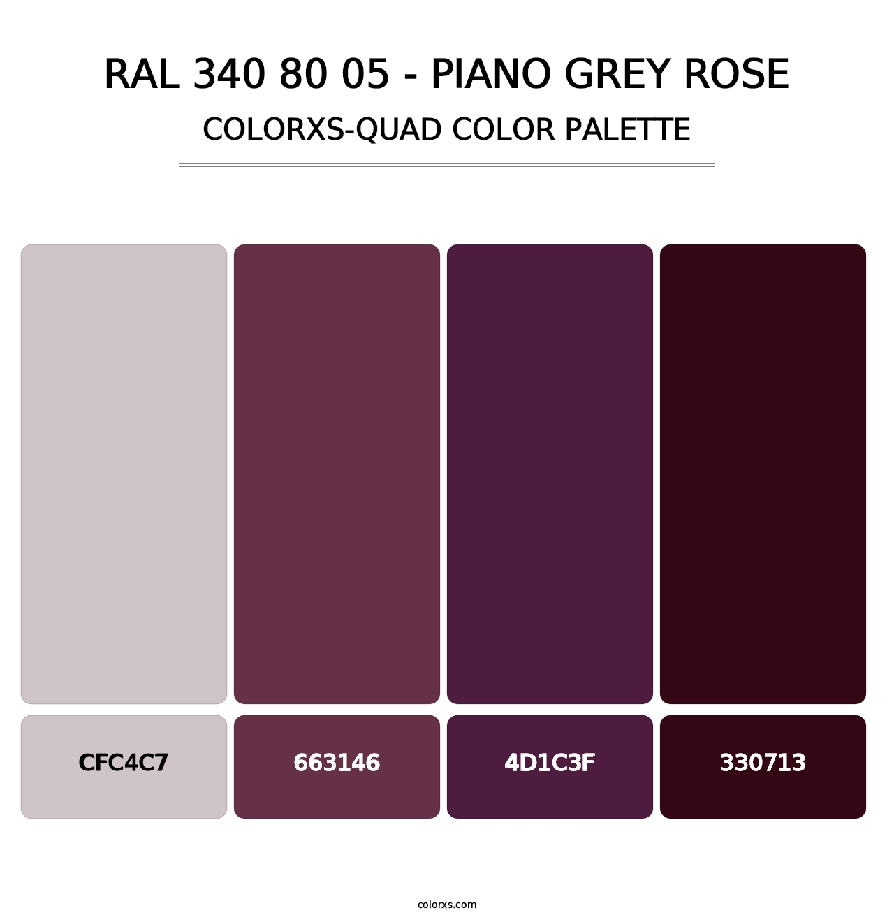 RAL 340 80 05 - Piano Grey Rose - Colorxs Quad Palette