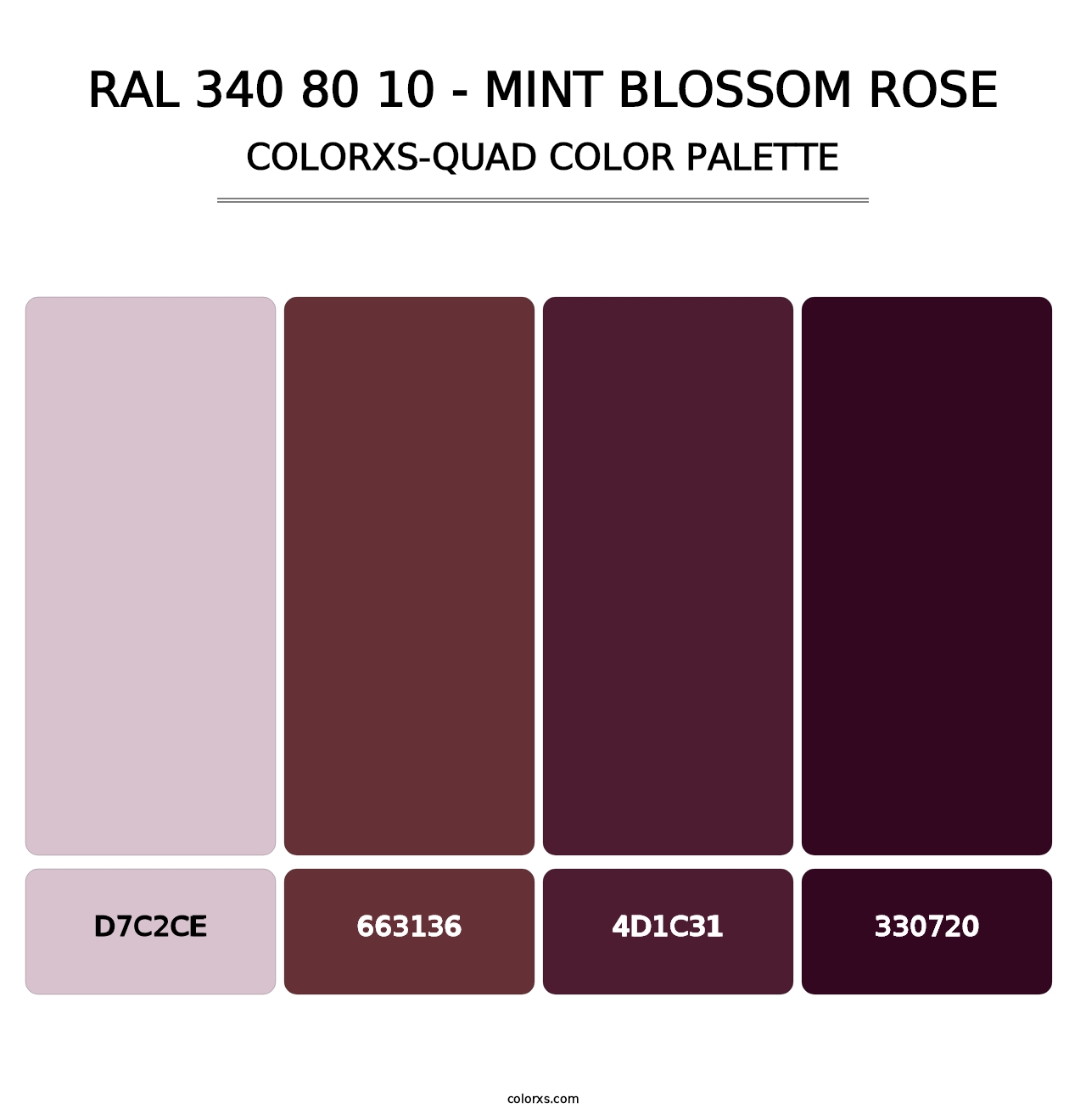 RAL 340 80 10 - Mint Blossom Rose - Colorxs Quad Palette