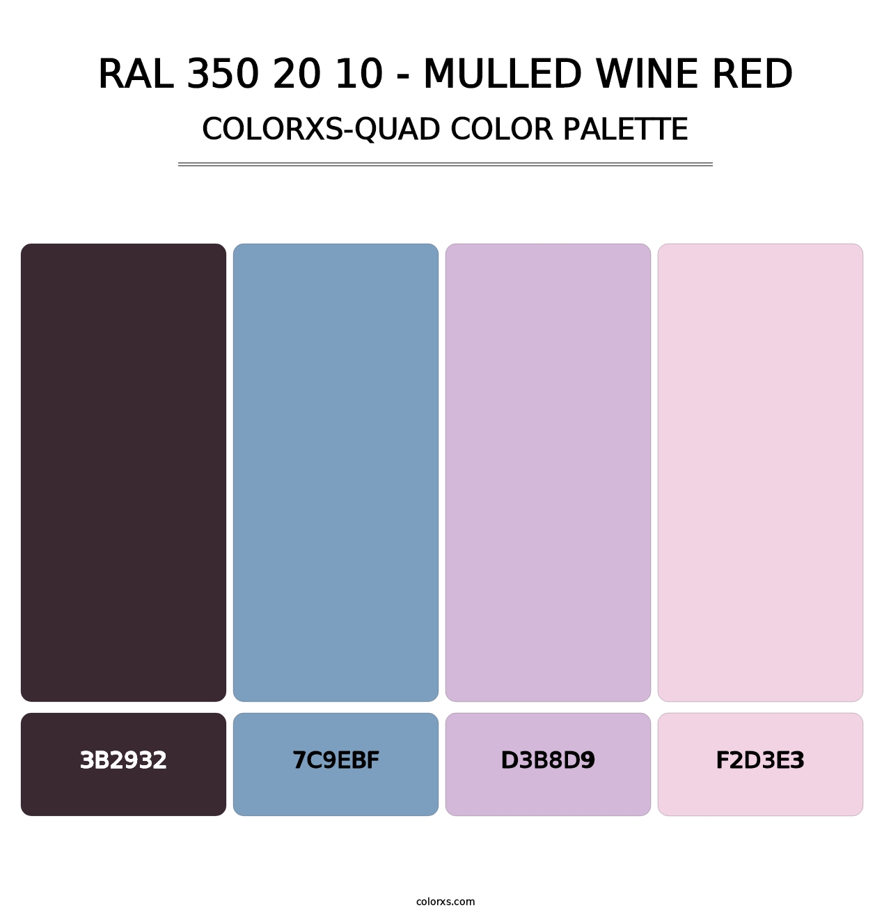 RAL 350 20 10 - Mulled Wine Red - Colorxs Quad Palette