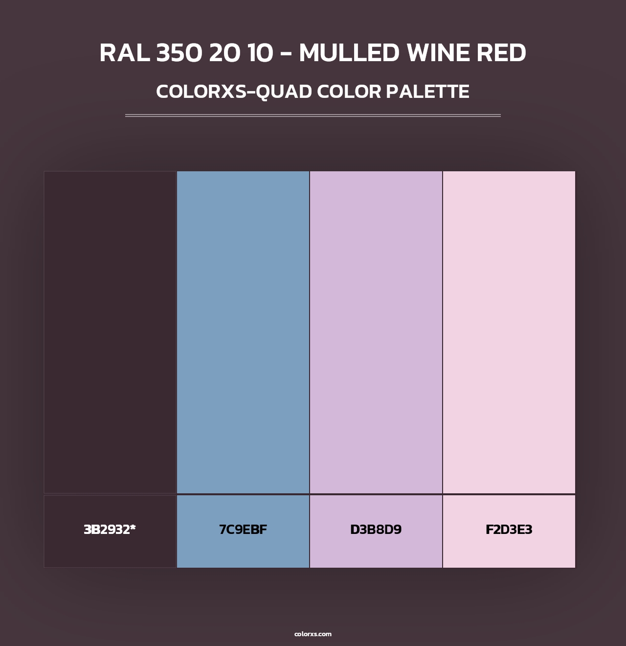 RAL 350 20 10 - Mulled Wine Red - Colorxs Quad Palette