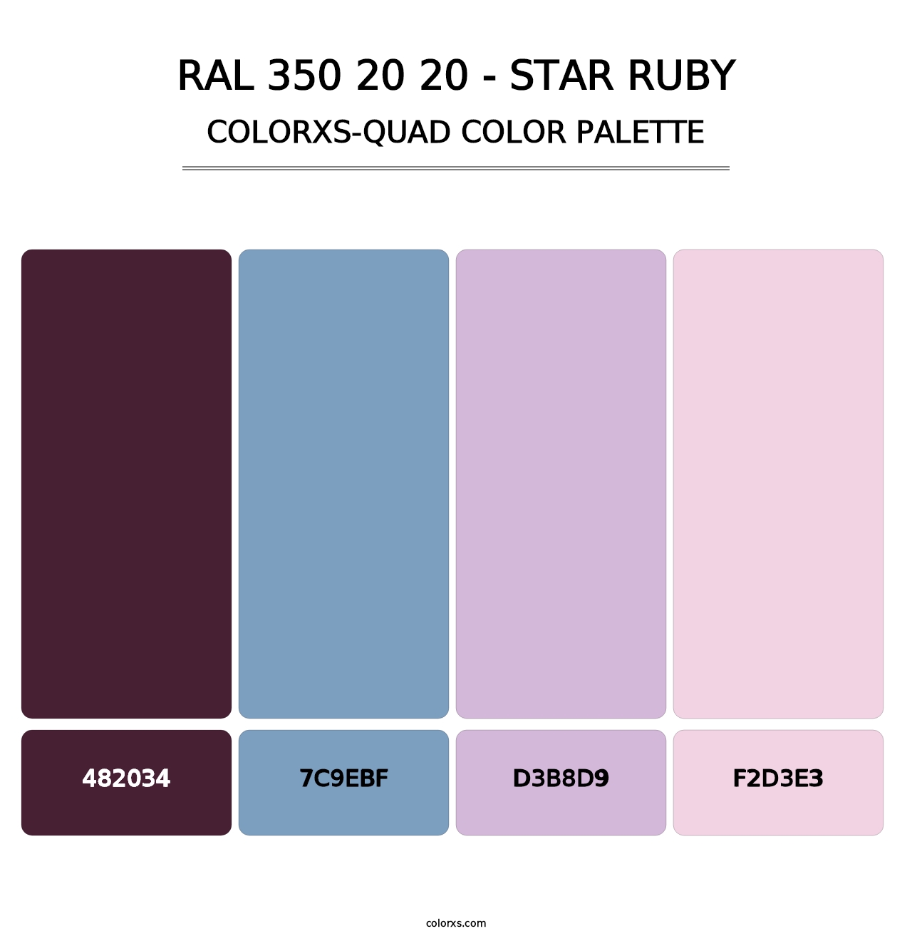 RAL 350 20 20 - Star Ruby - Colorxs Quad Palette
