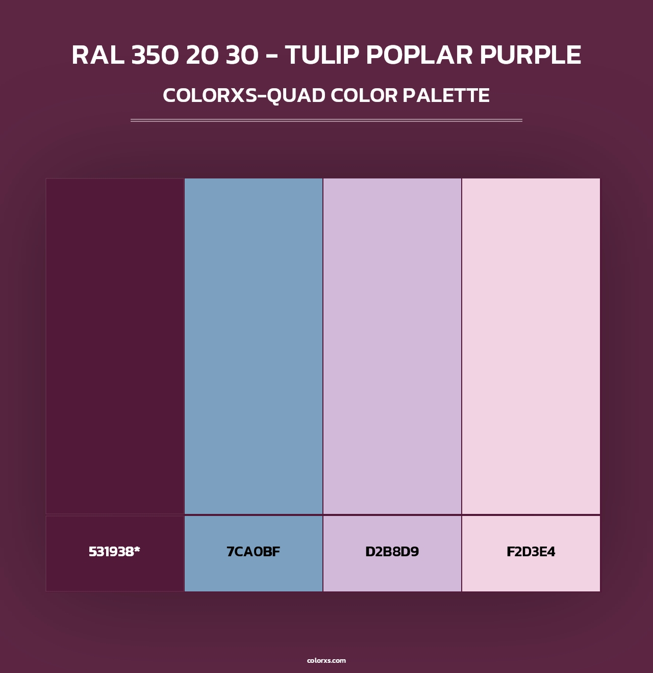 RAL 350 20 30 - Tulip Poplar Purple - Colorxs Quad Palette