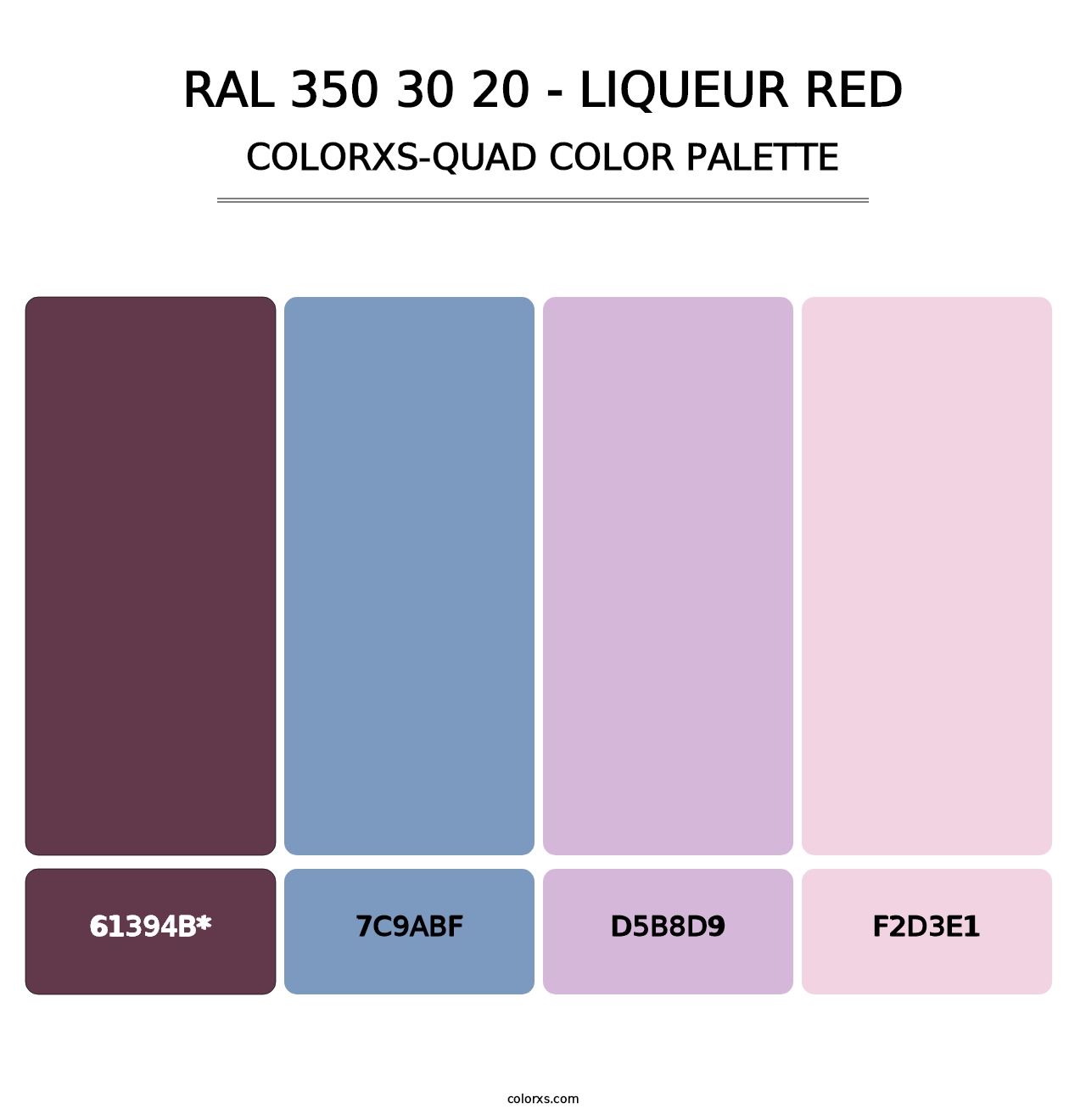 RAL 350 30 20 - Liqueur Red - Colorxs Quad Palette
