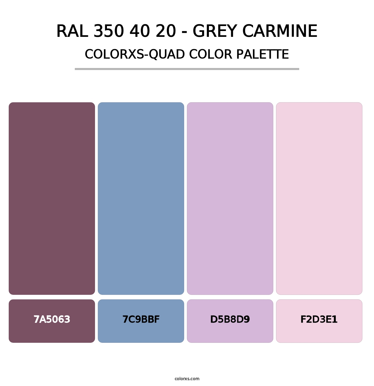 RAL 350 40 20 - Grey Carmine - Colorxs Quad Palette