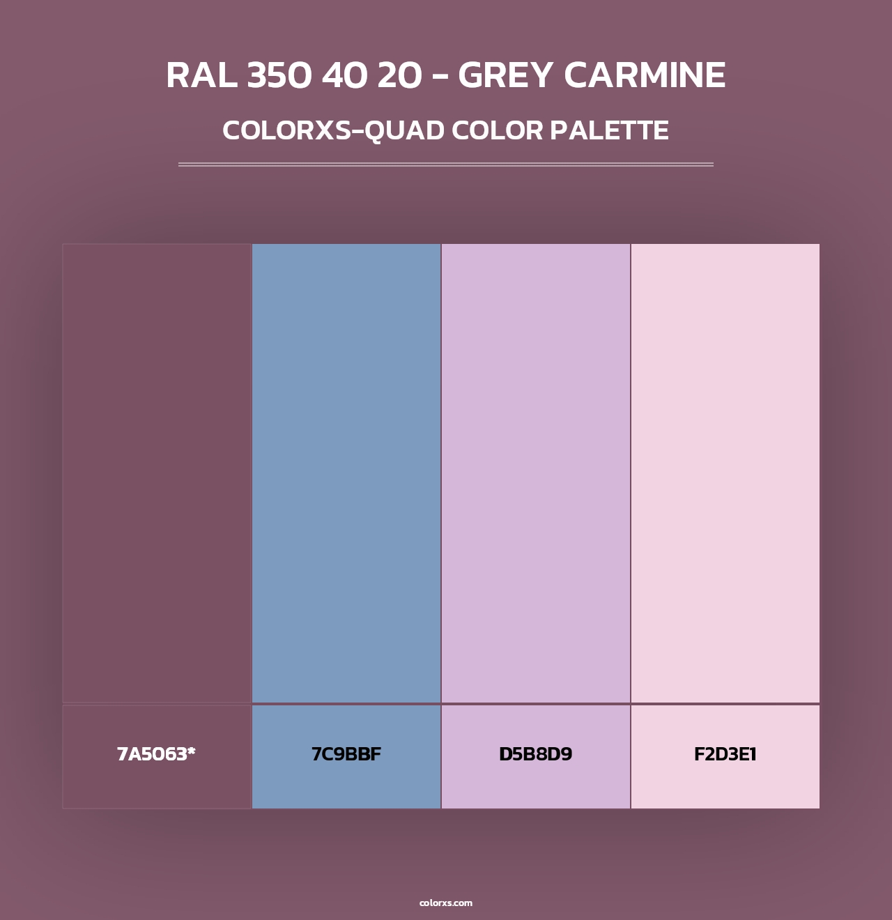 RAL 350 40 20 - Grey Carmine - Colorxs Quad Palette