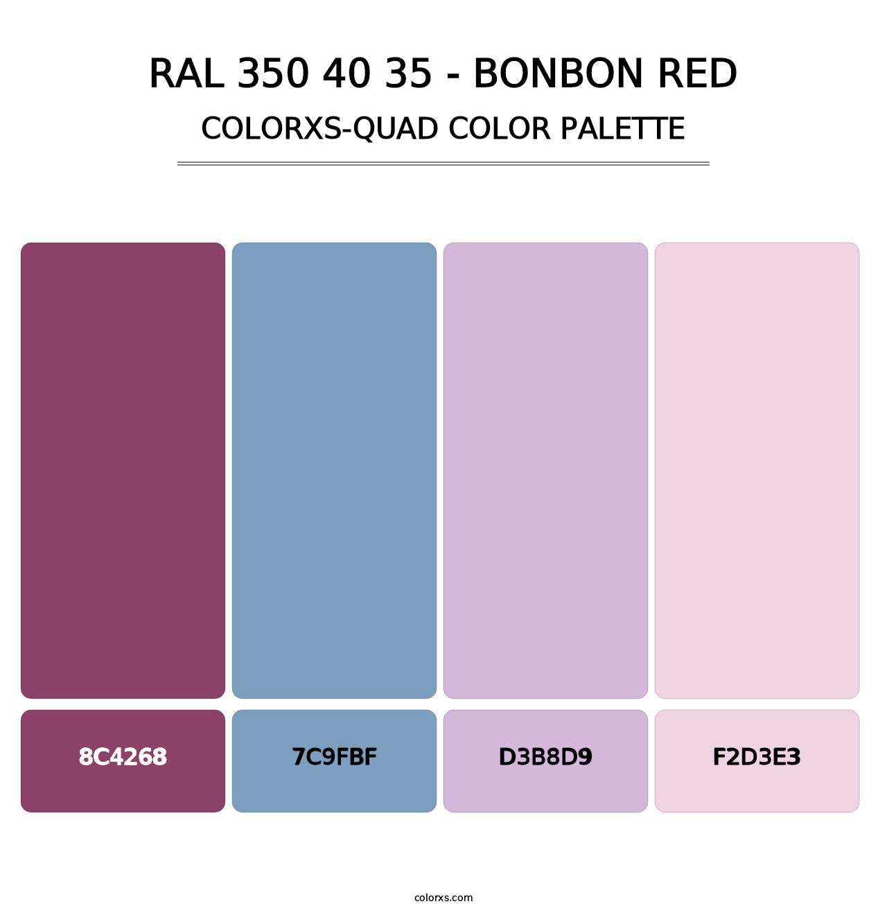 RAL 350 40 35 - Bonbon Red - Colorxs Quad Palette