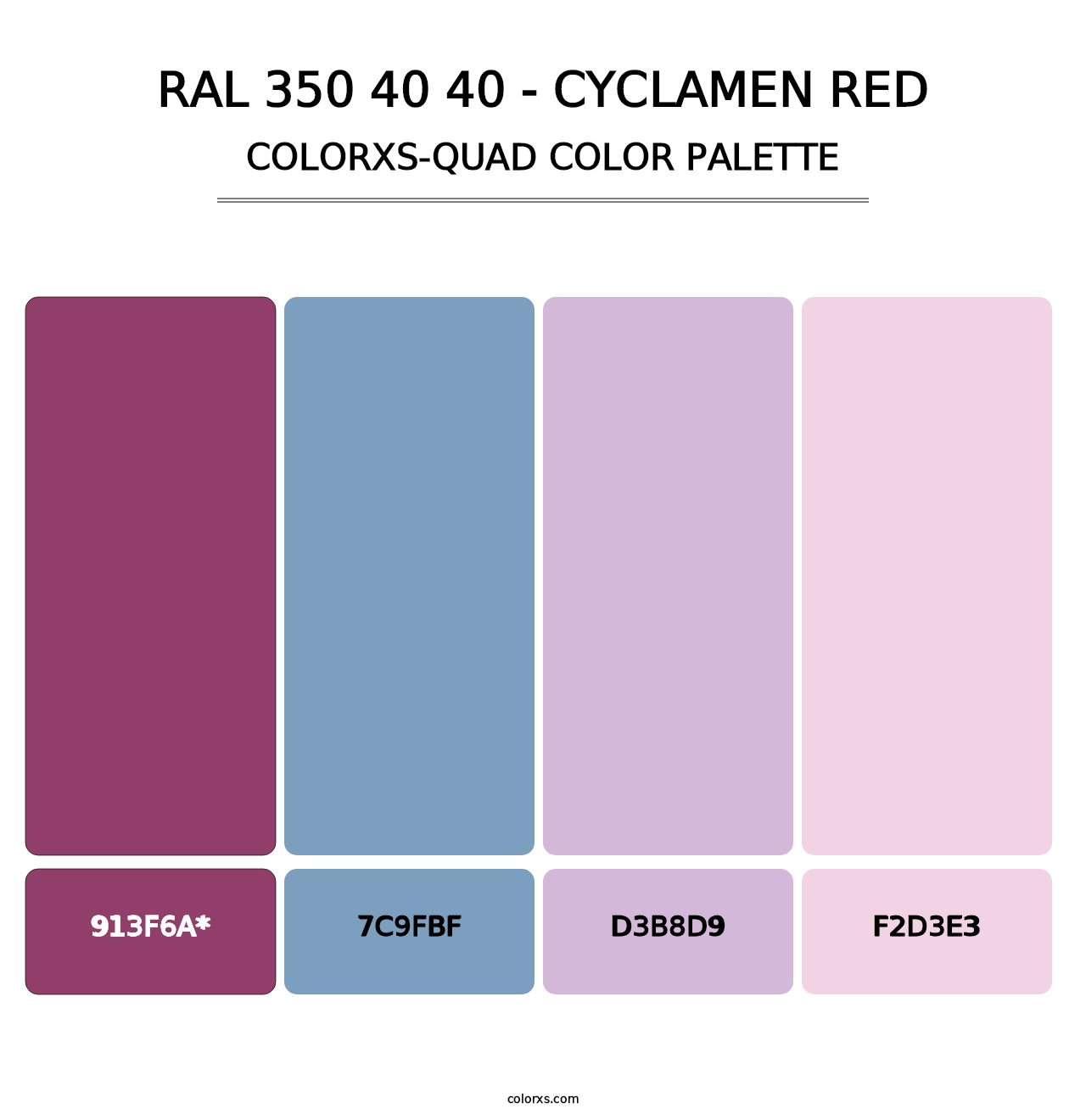 RAL 350 40 40 - Cyclamen Red - Colorxs Quad Palette