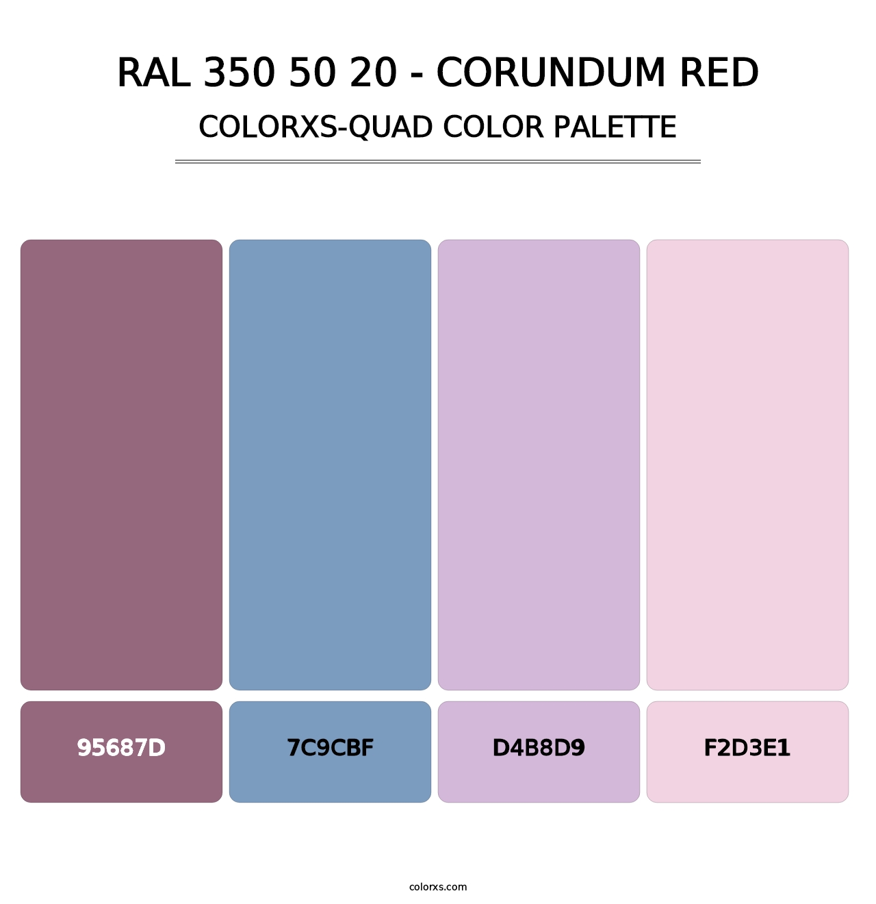 RAL 350 50 20 - Corundum Red - Colorxs Quad Palette