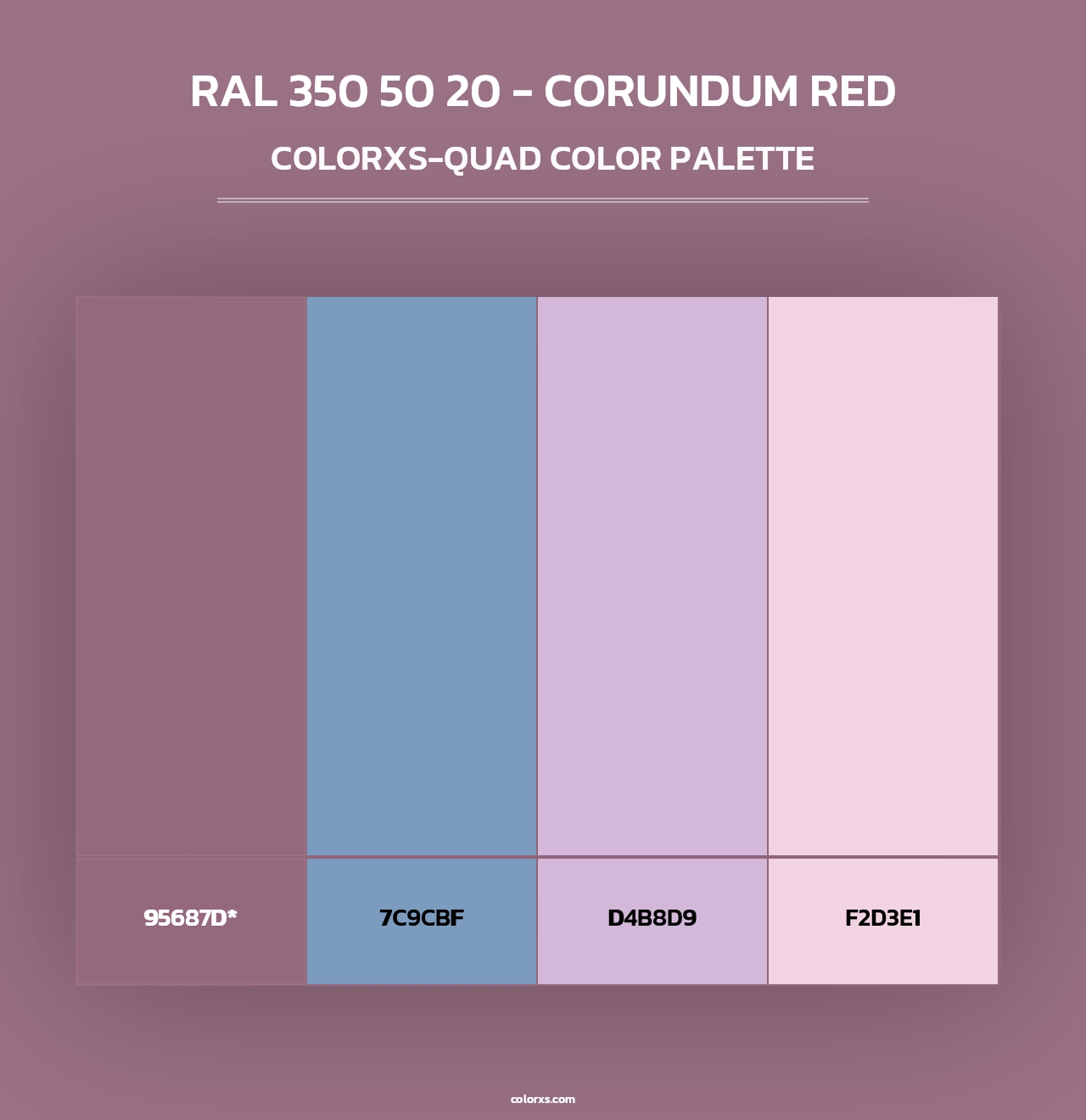 RAL 350 50 20 - Corundum Red - Colorxs Quad Palette