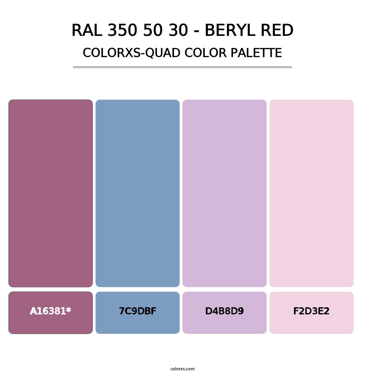 RAL 350 50 30 - Beryl Red - Colorxs Quad Palette