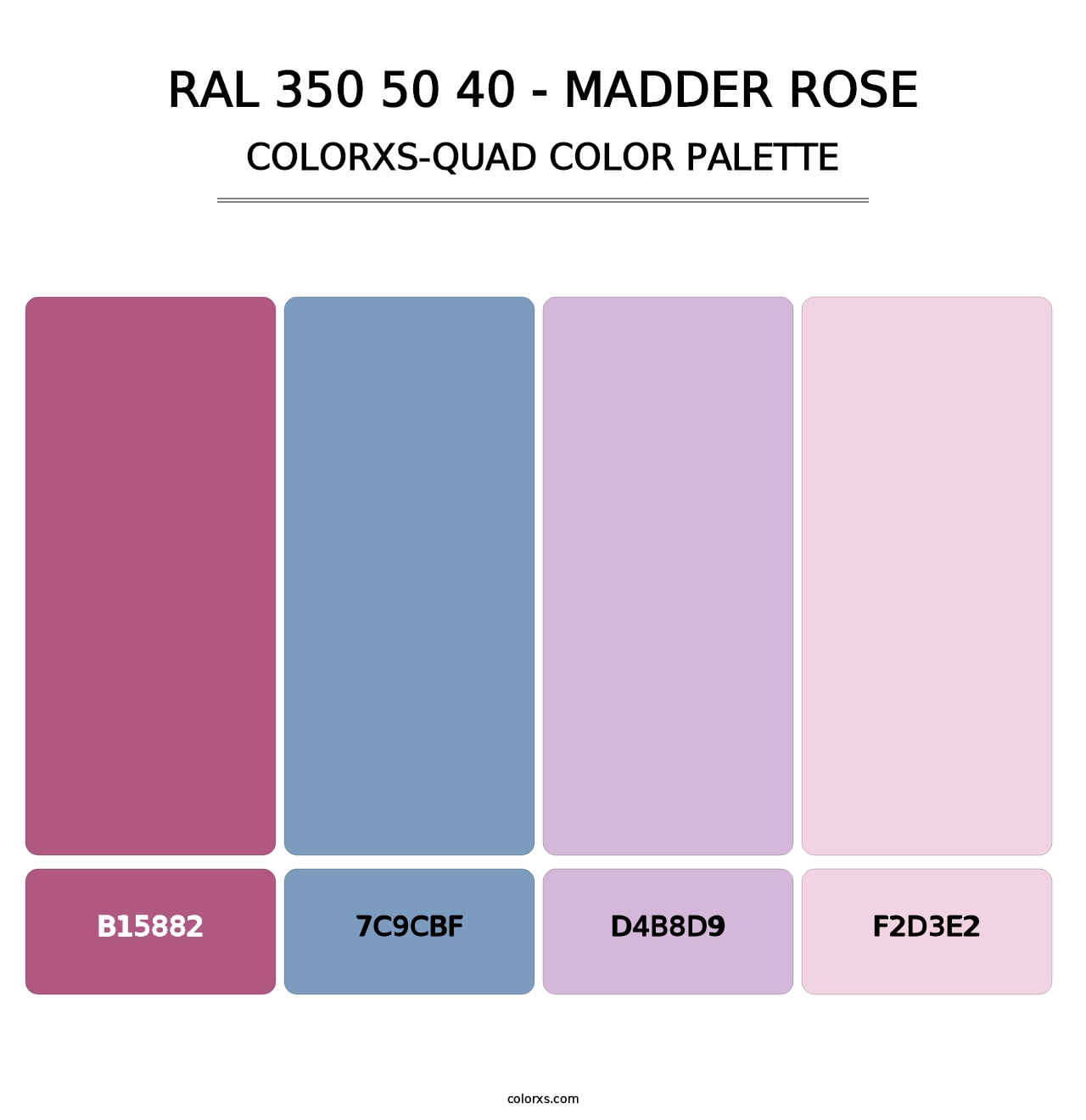 RAL 350 50 40 - Madder Rose - Colorxs Quad Palette