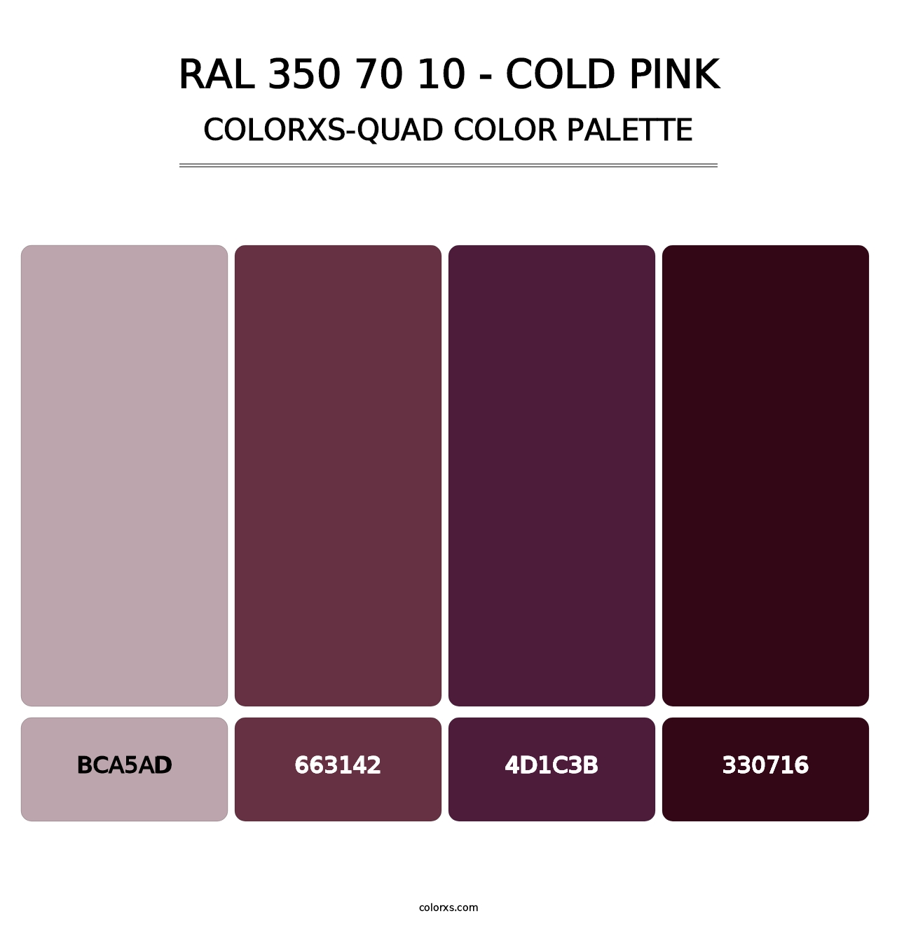 RAL 350 70 10 - Cold Pink - Colorxs Quad Palette