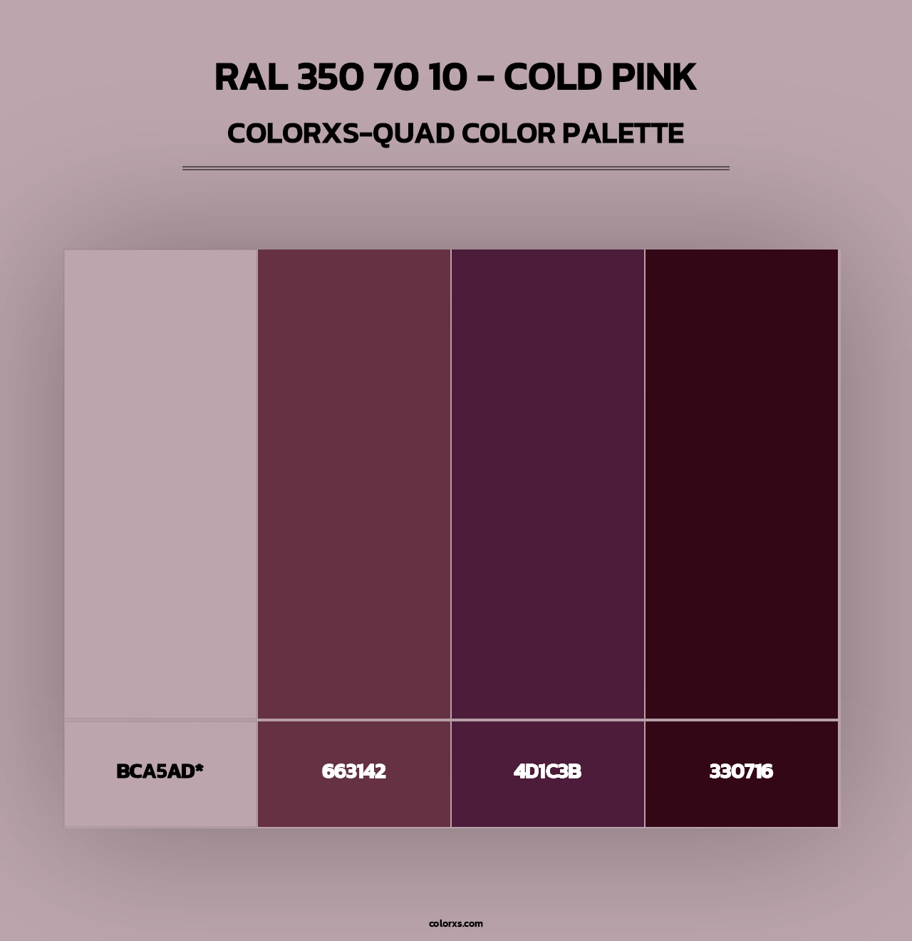 RAL 350 70 10 - Cold Pink - Colorxs Quad Palette