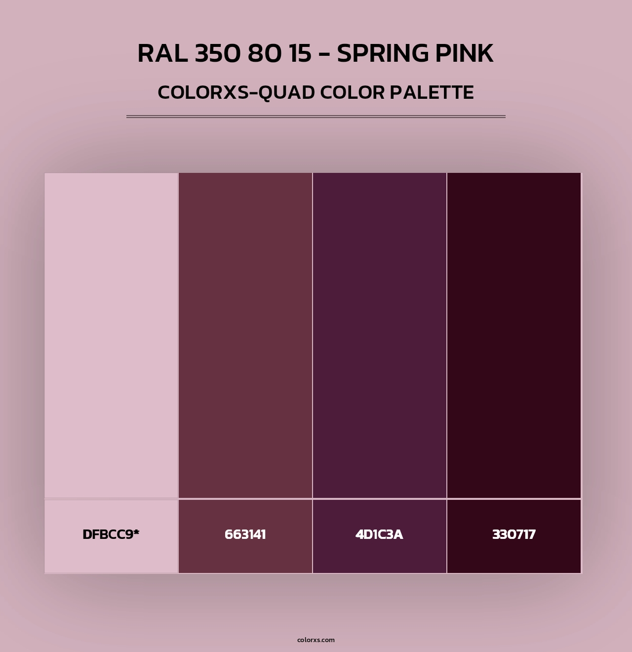 RAL 350 80 15 - Spring Pink - Colorxs Quad Palette